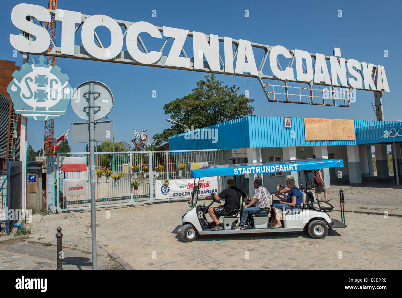 Célèbre gate no. 2 au chantier naval de Gdansk (ancien chantier naval Lénine de Gdansk, Pologne) Banque D'Images