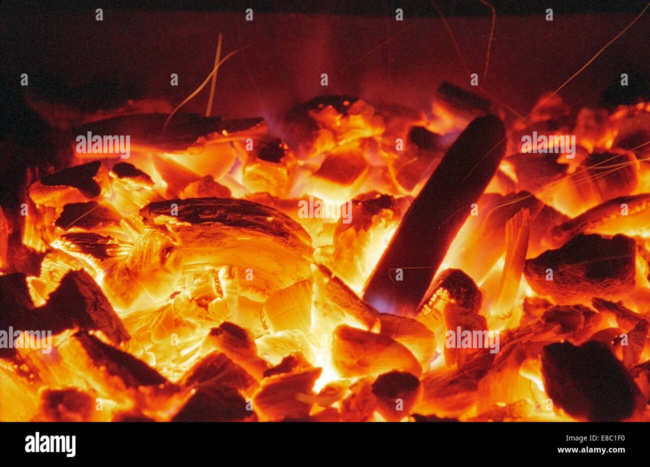 Le feu et les braises, France Banque D'Images