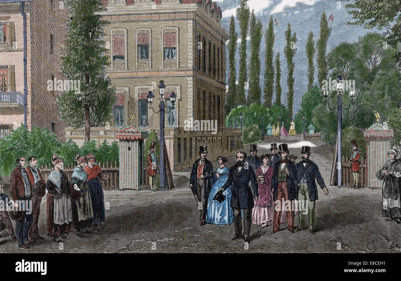 Napoléon III (1808-1873). Président de la Deuxième République et l'empereur du Second Empire. La ville de Vichy. Visite de l'empereur Banque D'Images