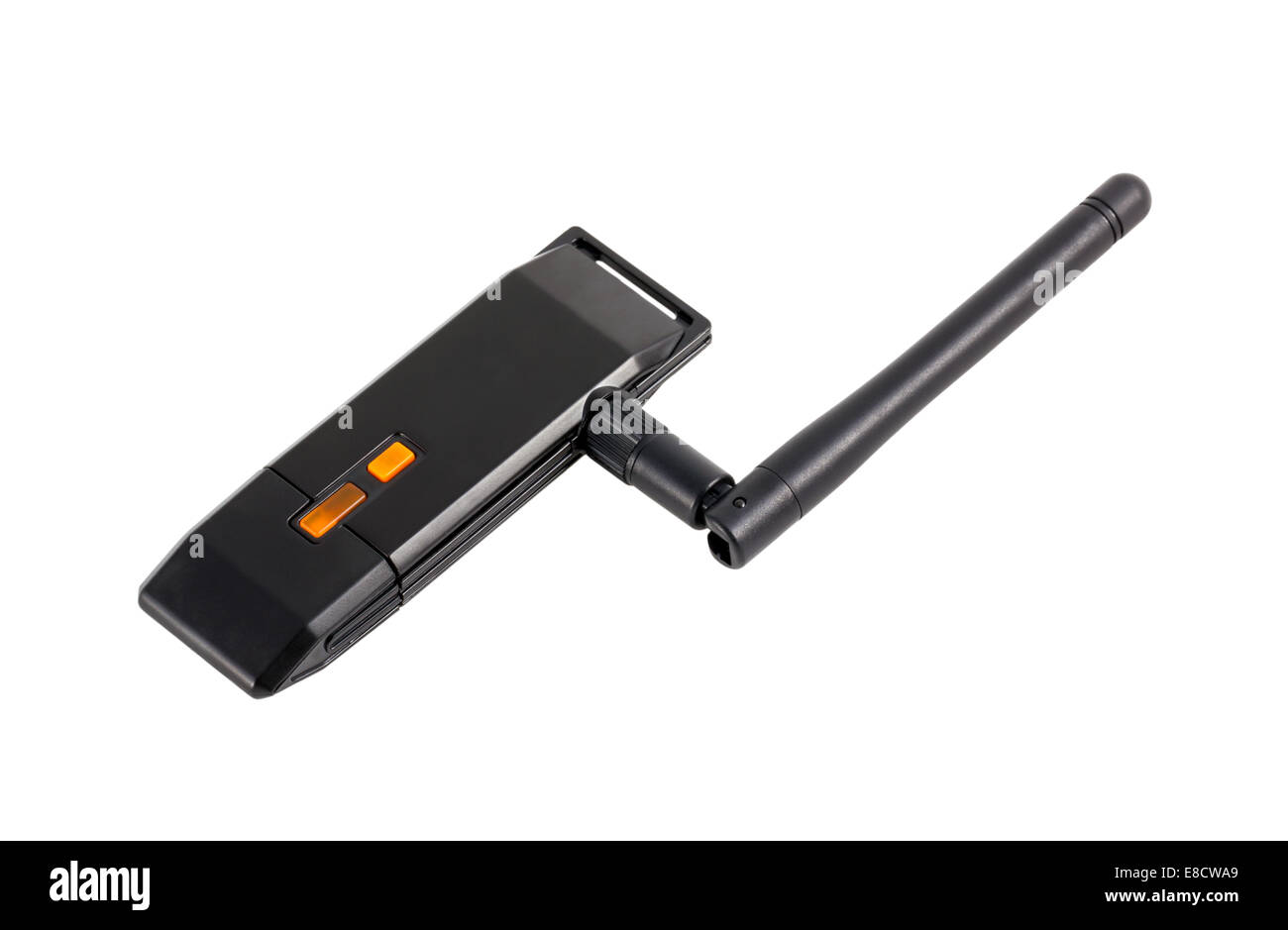 Adaptateur USB sans fil Wi-Fi isolé sur fond blanc Banque D'Images