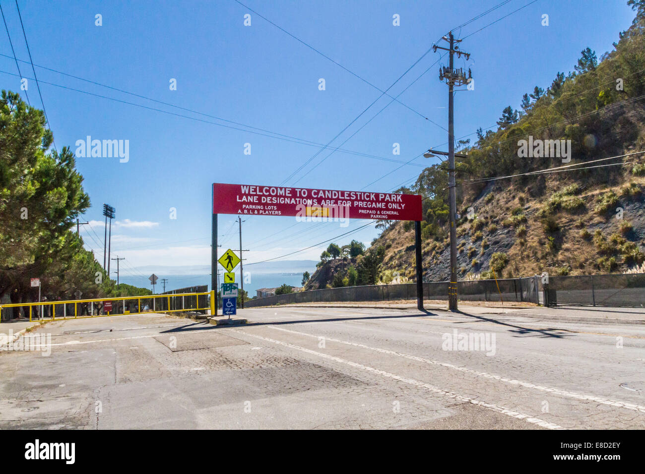 L'une des routes menant à Candlestick Park Banque D'Images