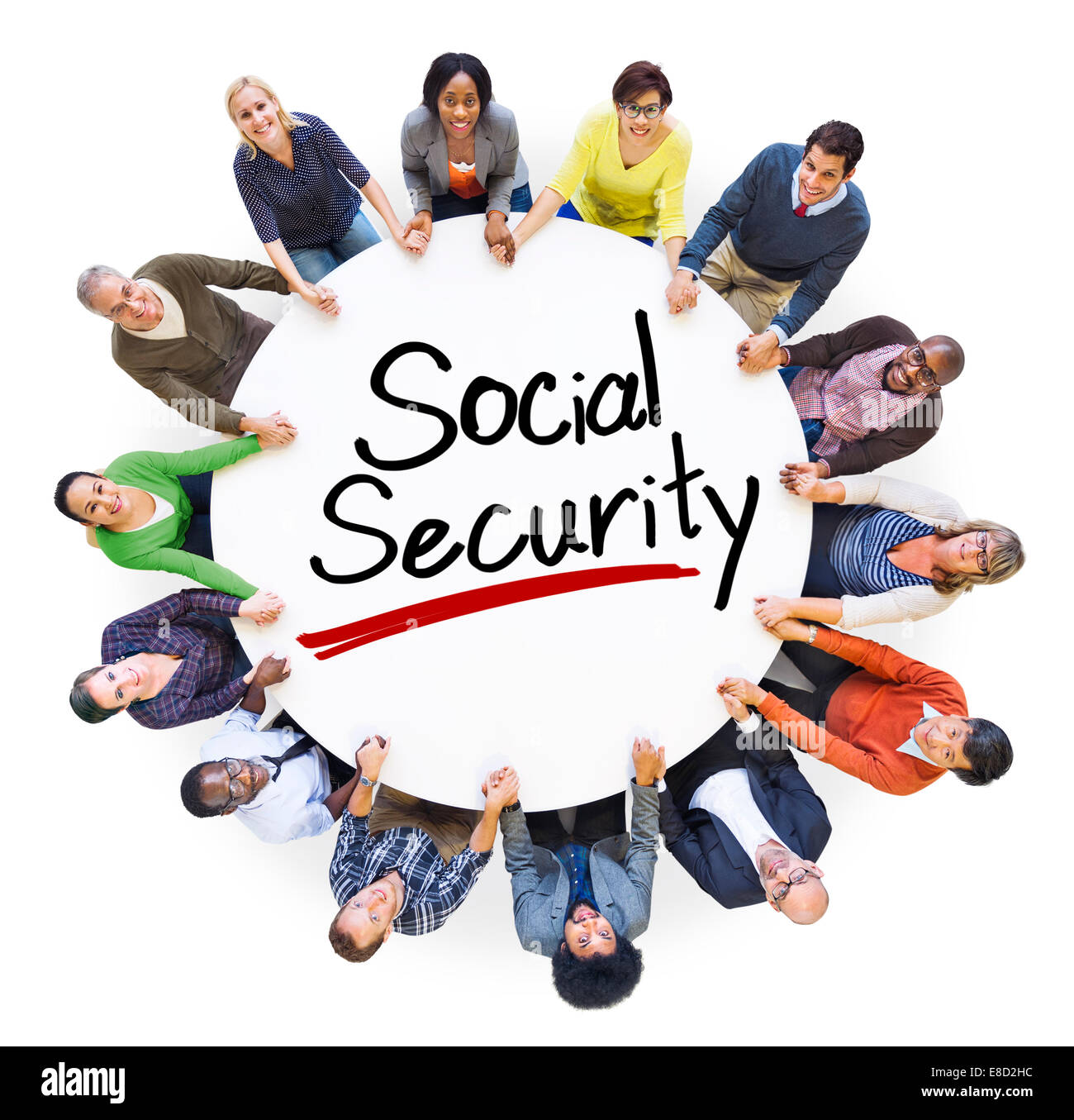Vue aérienne de personnes et des concepts de sécurité sociale Banque D'Images