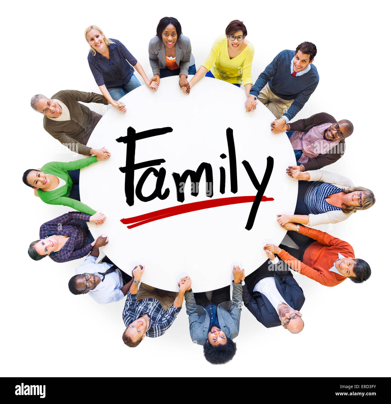 Diverses personnes se tenant la main Concept de famille Banque D'Images
