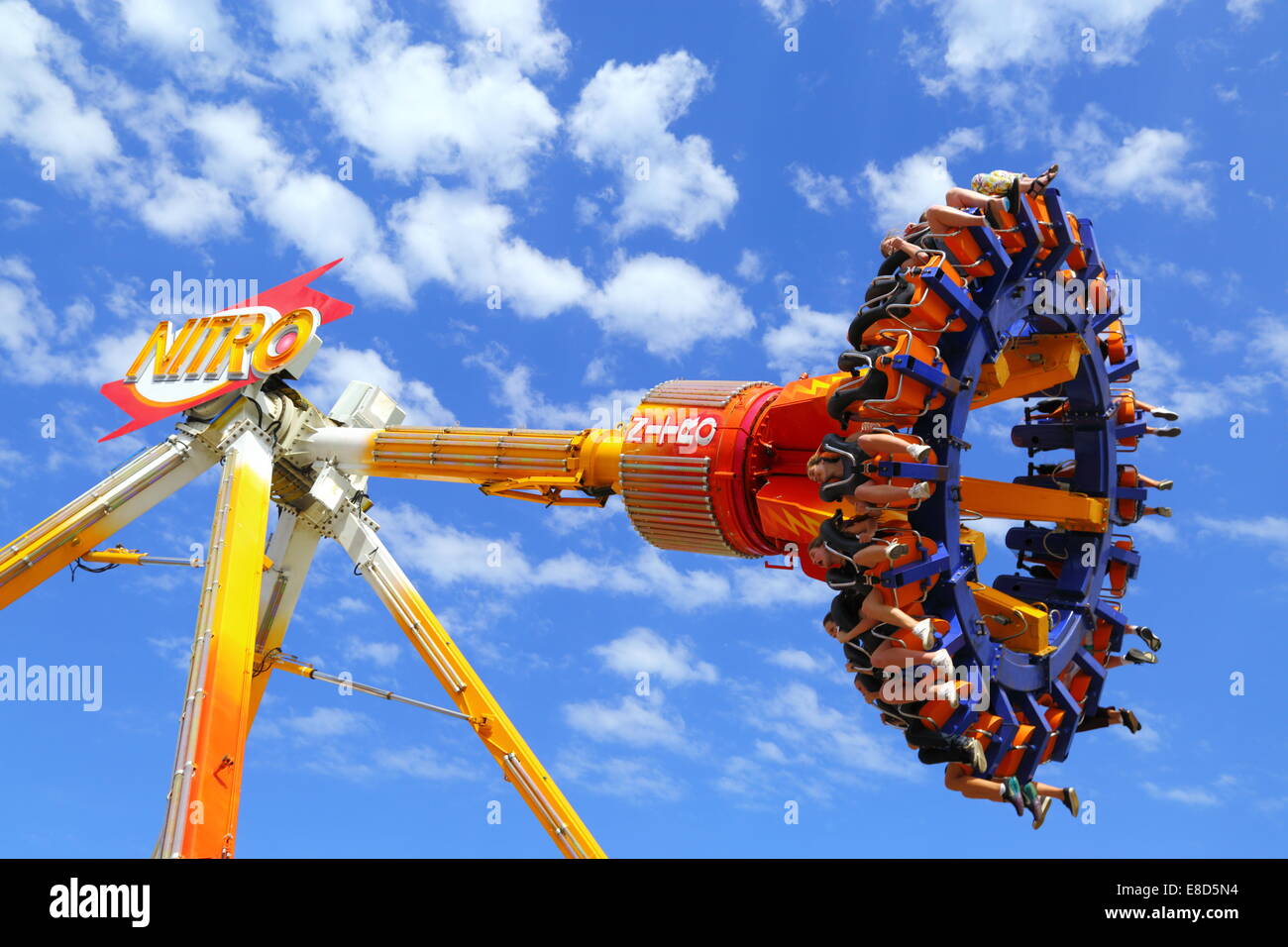 Un effrayant carnival ride au Royal Show de Perth, Australie occidentale. Banque D'Images