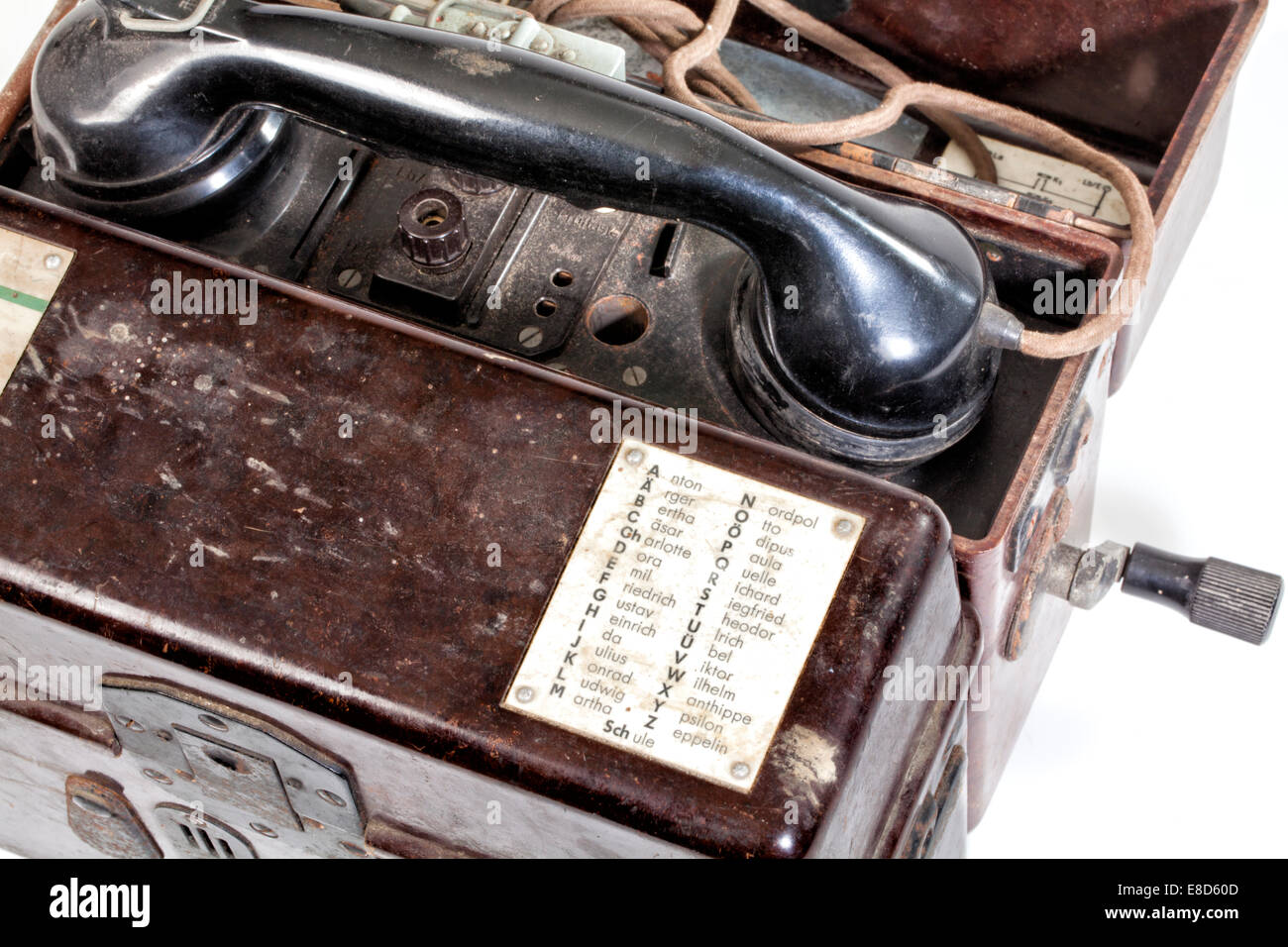 Téléphone de campagne, Wehrmacht allemande, la seconde guerre mondiale Banque D'Images