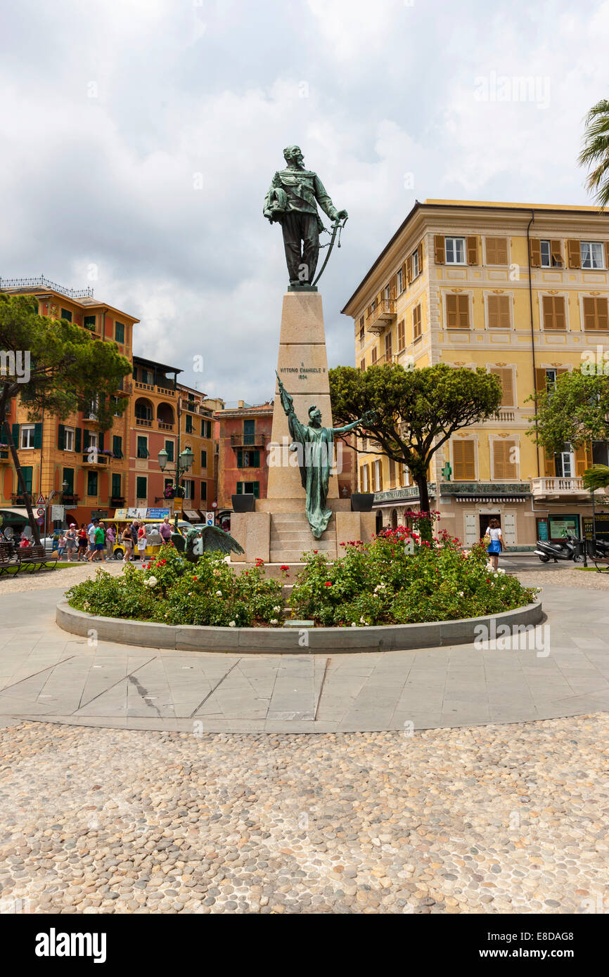 Monument au roi Victor Emanuel II, Santa Margherita Ligure, ligurie, italie Banque D'Images