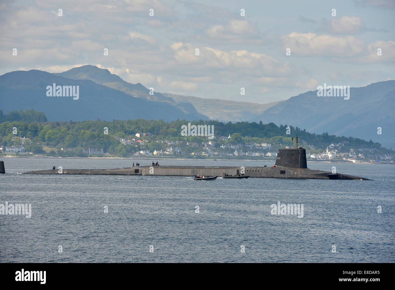 Sous-marin nucléaire de la flotte britannique dans le Firth of Clyde, en Écosse Banque D'Images