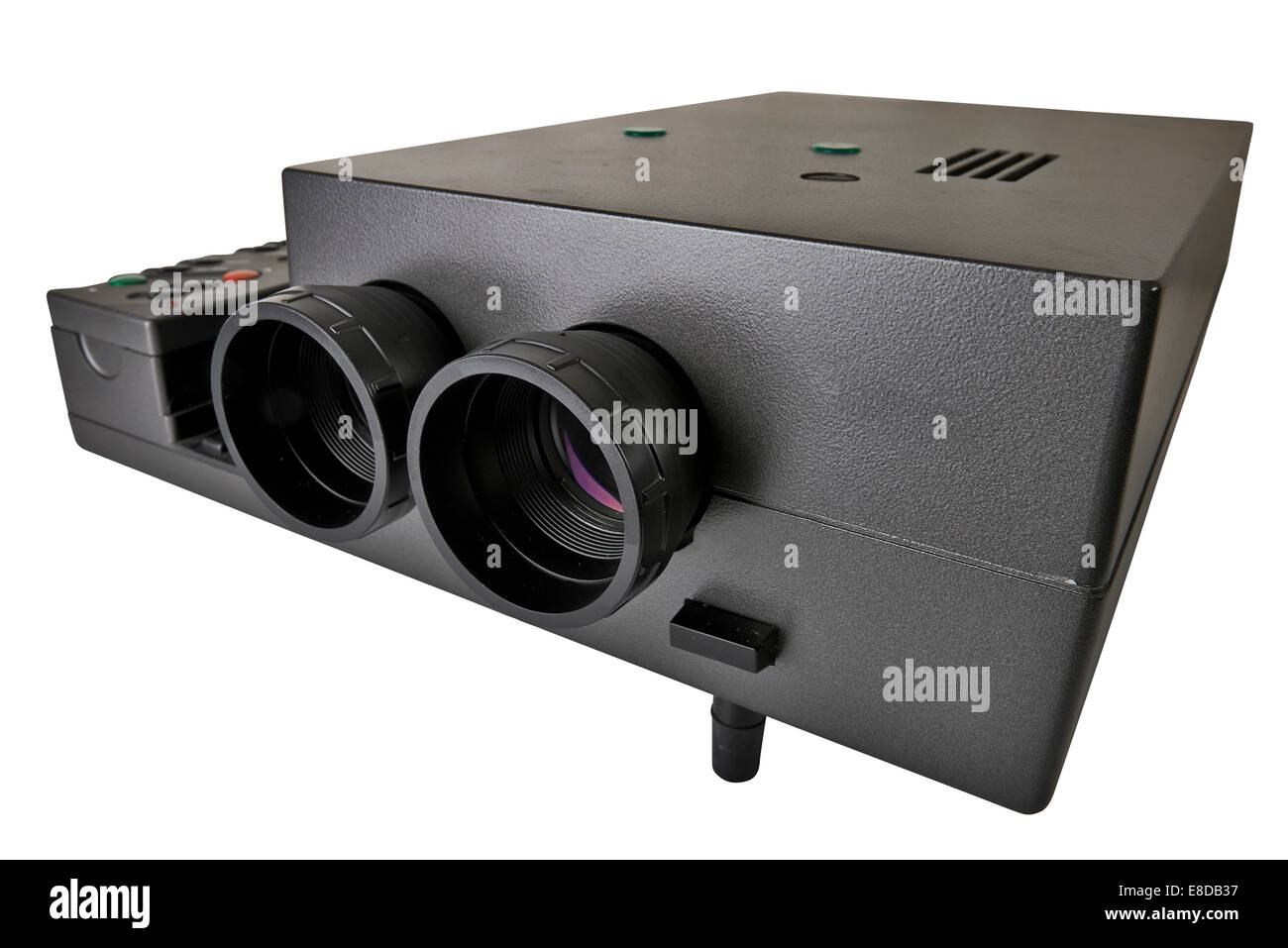 Projecteur multimédia avec deux lentilles over white with clipping path Banque D'Images