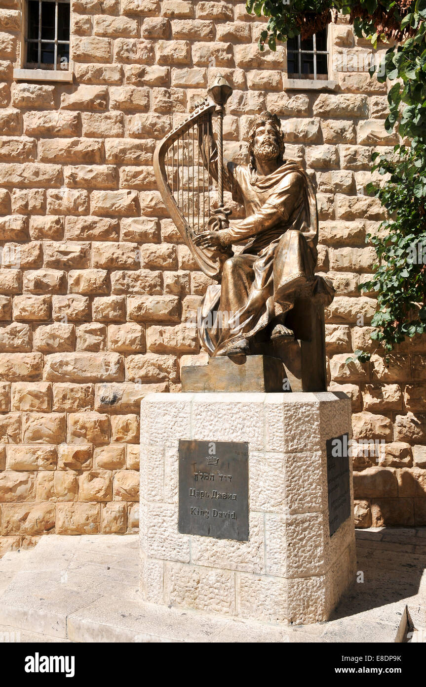 Israël, Jérusalem, le Mont Sion, statue du roi David par Alexander Dyomin Banque D'Images