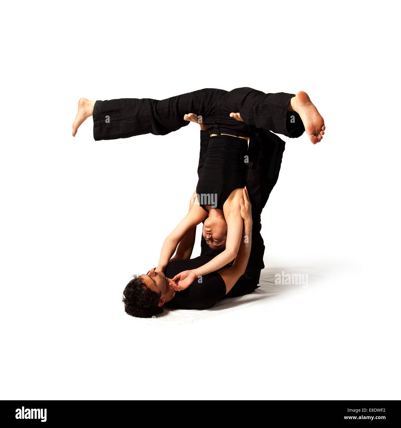 Louka leopard et modèles montrent yoga tula Banque D'Images