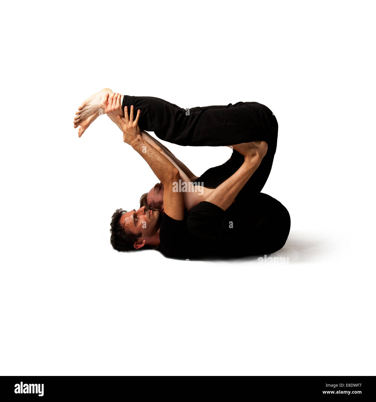 Louka leopard et modèles montrent yoga tula Banque D'Images