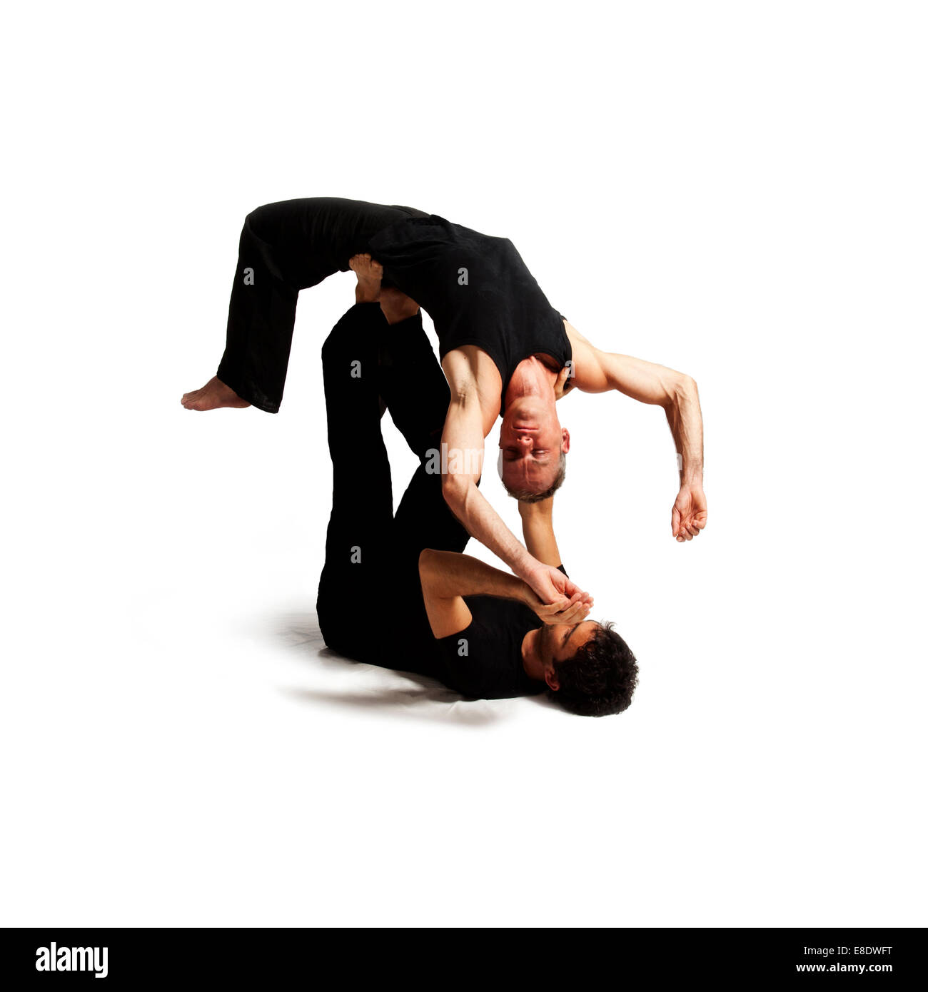 Louka leopard et modèles montrent yoga tula Banque D'Images