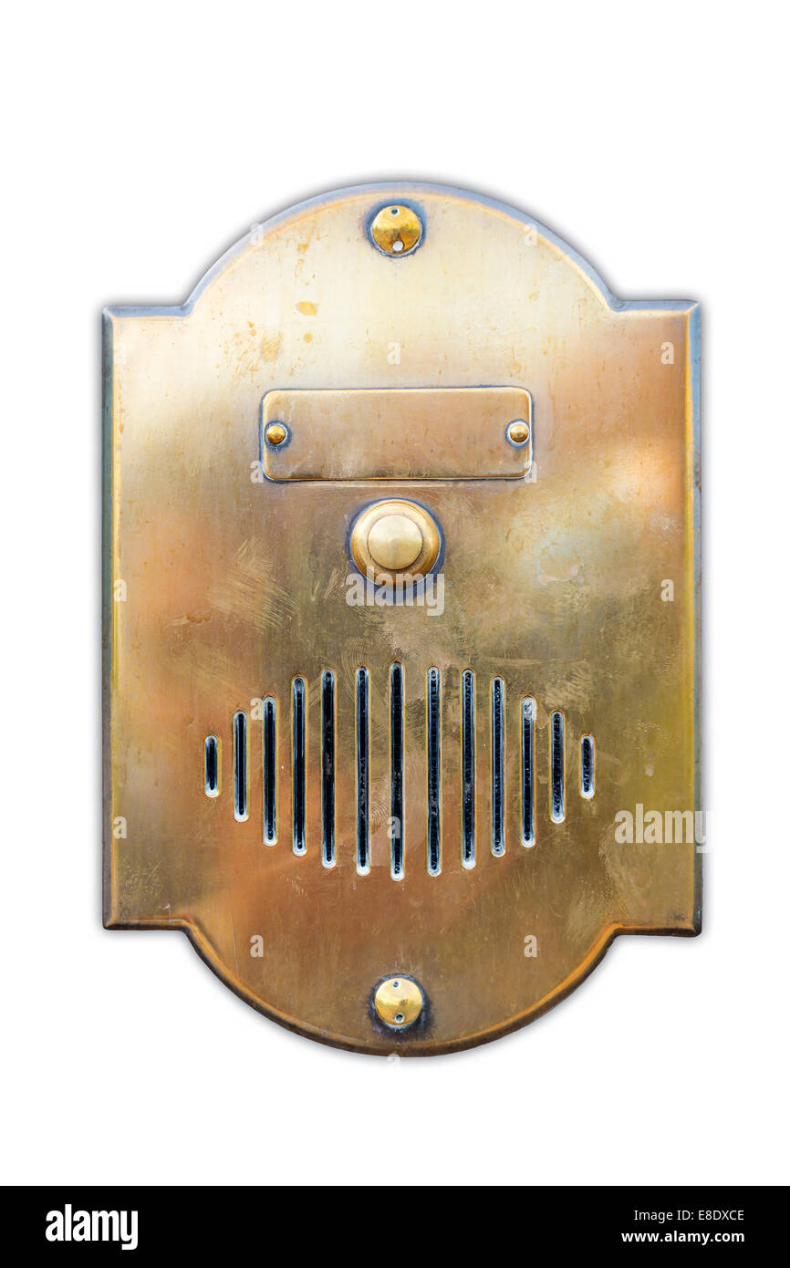 Image de l'ancienne porte d'or emty plaque bell en Toscane, Italie Banque D'Images