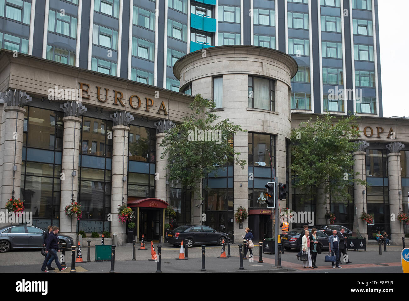 Entrée de l'hôtel Europa à Belfast City Centre Banque D'Images