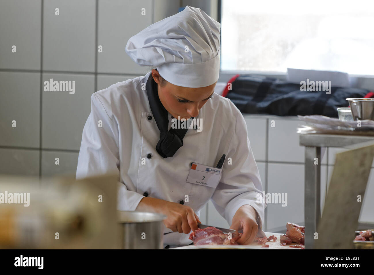 12.04.2014, l'Allemagne, Brandebourg, Teltow - 23. Brandenburgische Jugendmeisterschaften gastgewerblichen dans den Berufen im 2014 Ha Banque D'Images 12.04.2014, l'Allemagne, Brandebourg, Teltow - 23. Brandenburgische Jugendmeisterschaften gastgewerblichen dans den Berufen im 2014 Ha Banque D'Images