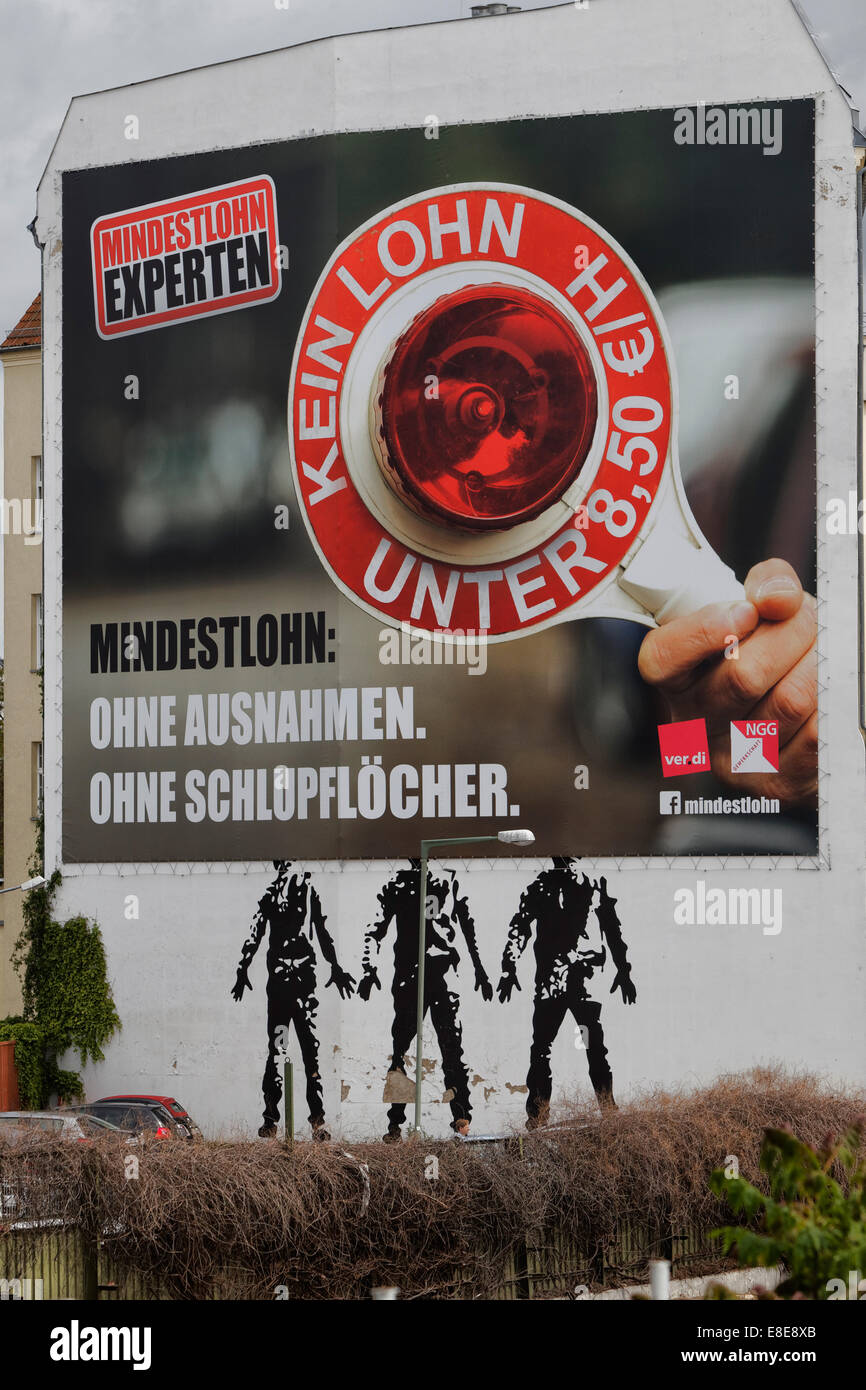 Berlin, Allemagne, le salaire minimum de l'affiche sans exception Banque D'Images