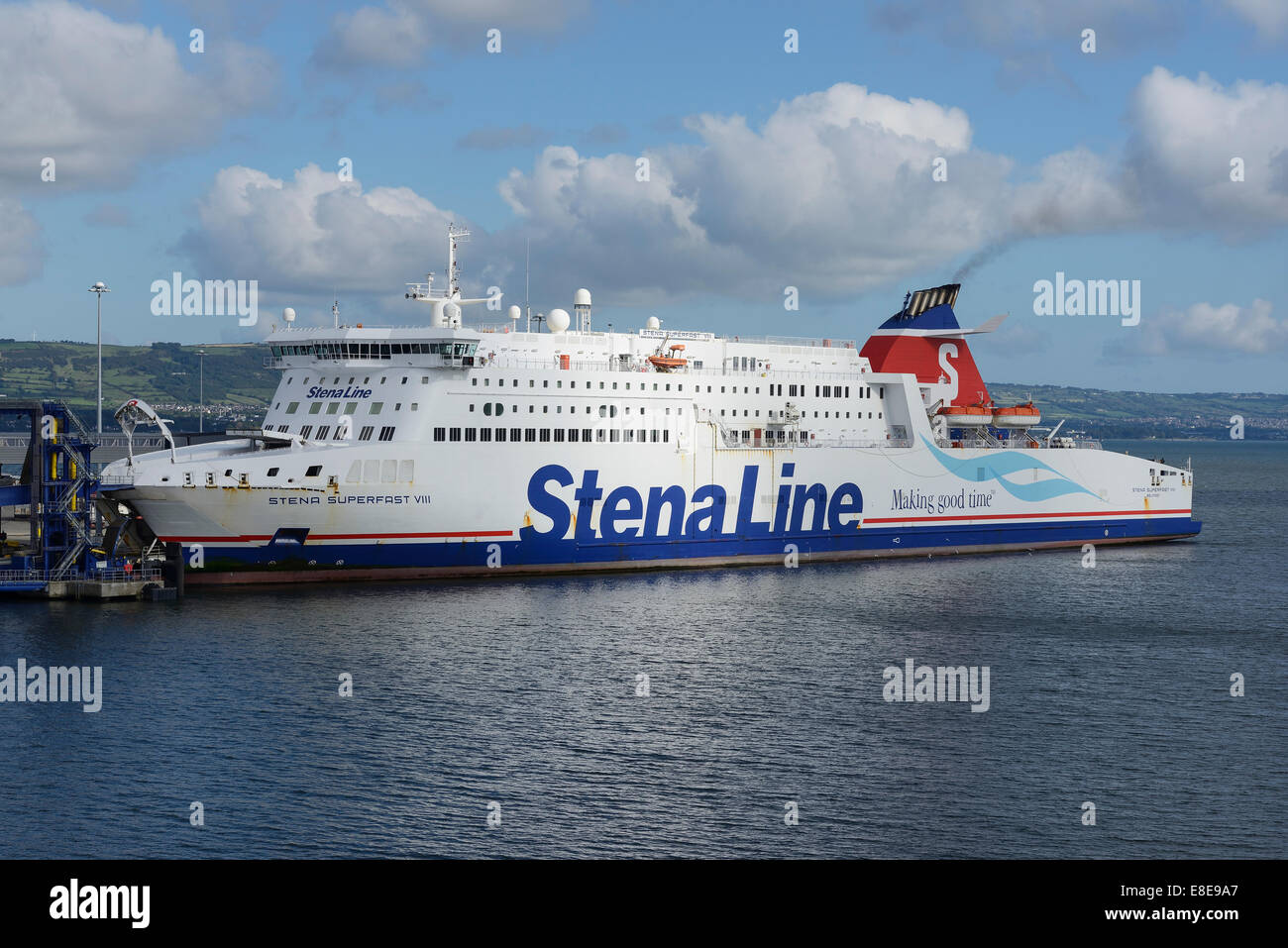 Stena Line ferry Belfast Superfast VIII à quais UK Banque D'Images