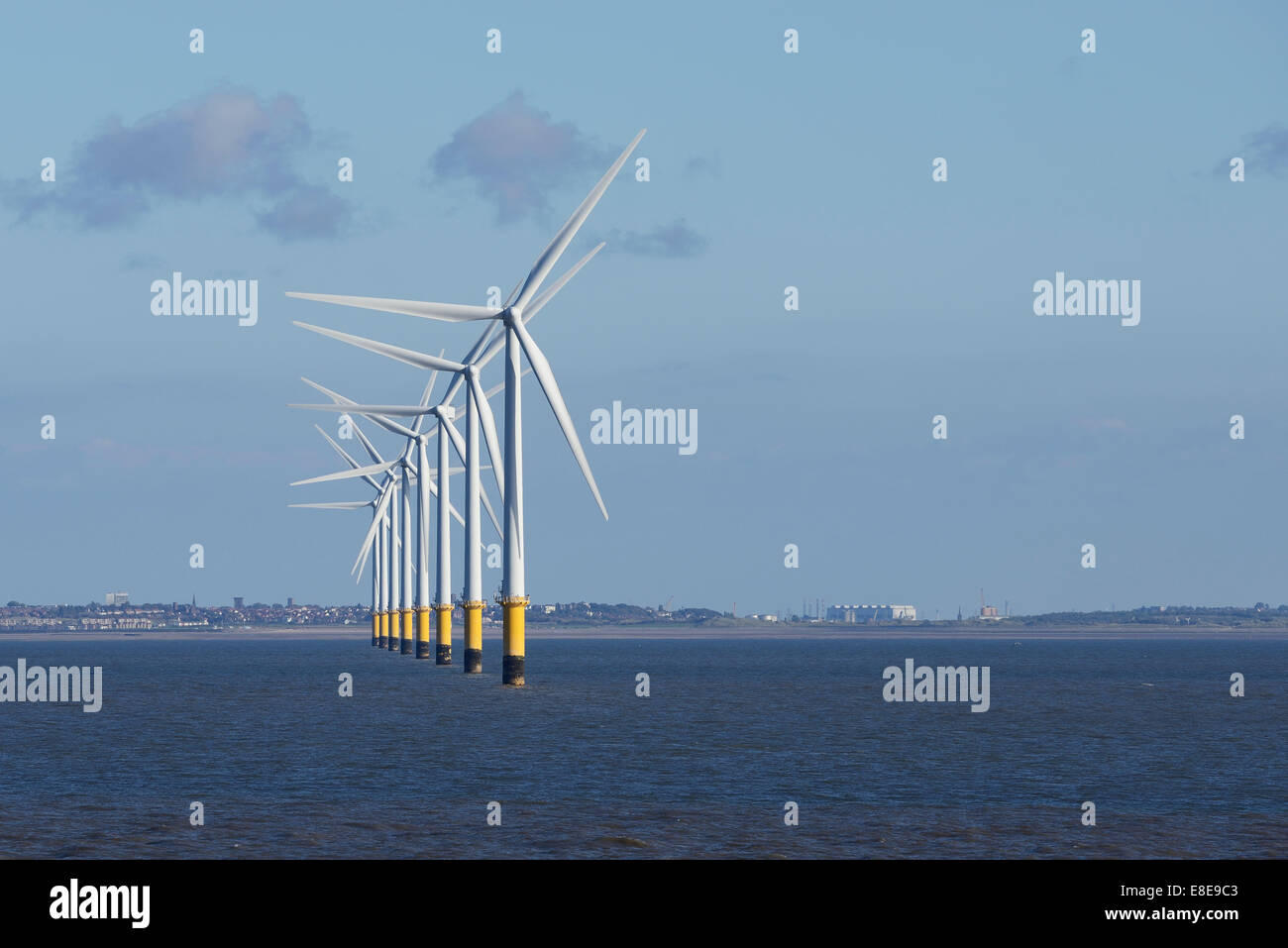 La Banque Burbo éoliennes en mer dans la baie de Liverpool UK Banque D'Images