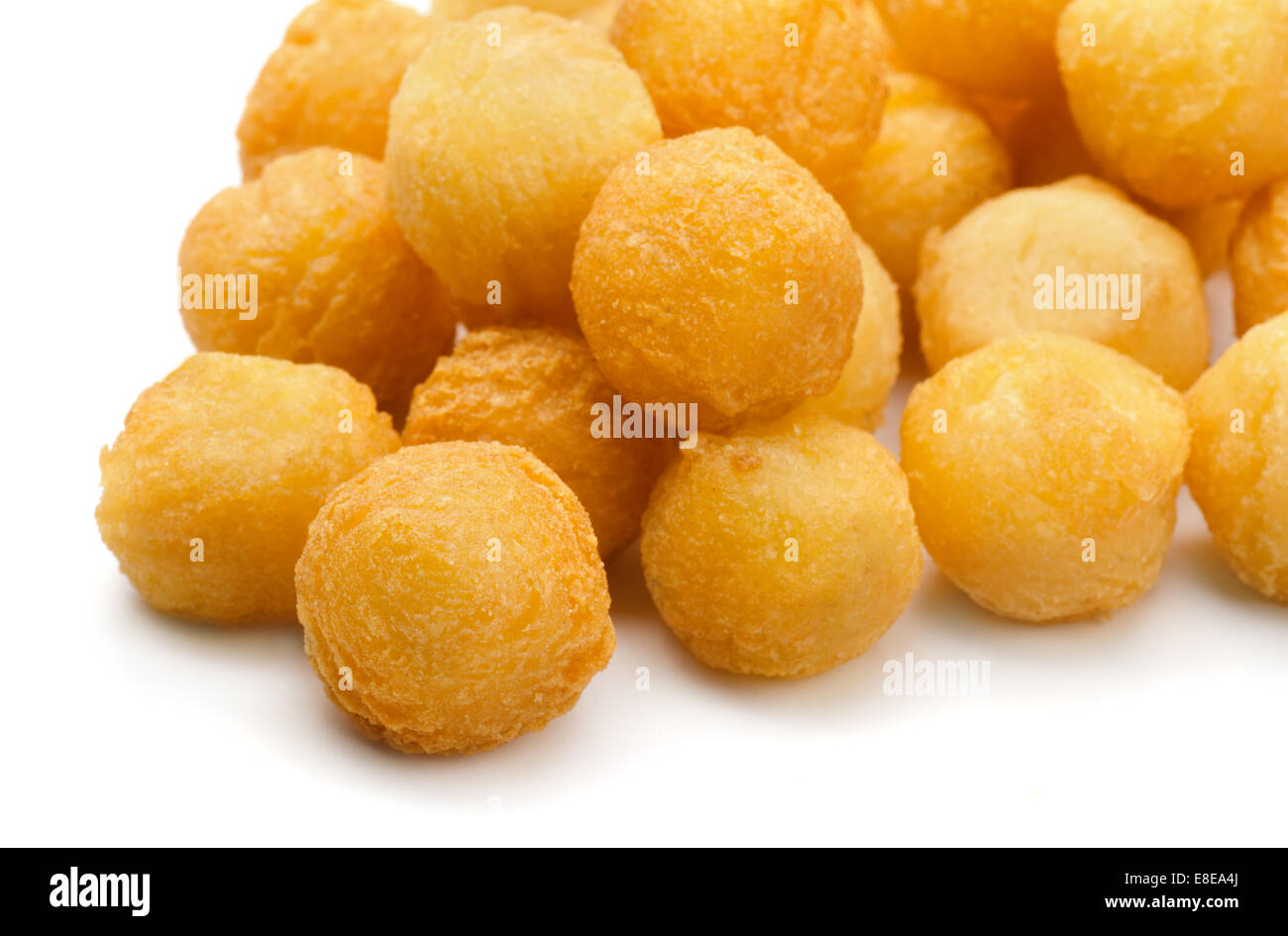 Close up des boules de pommes de terre frites Banque D'Images