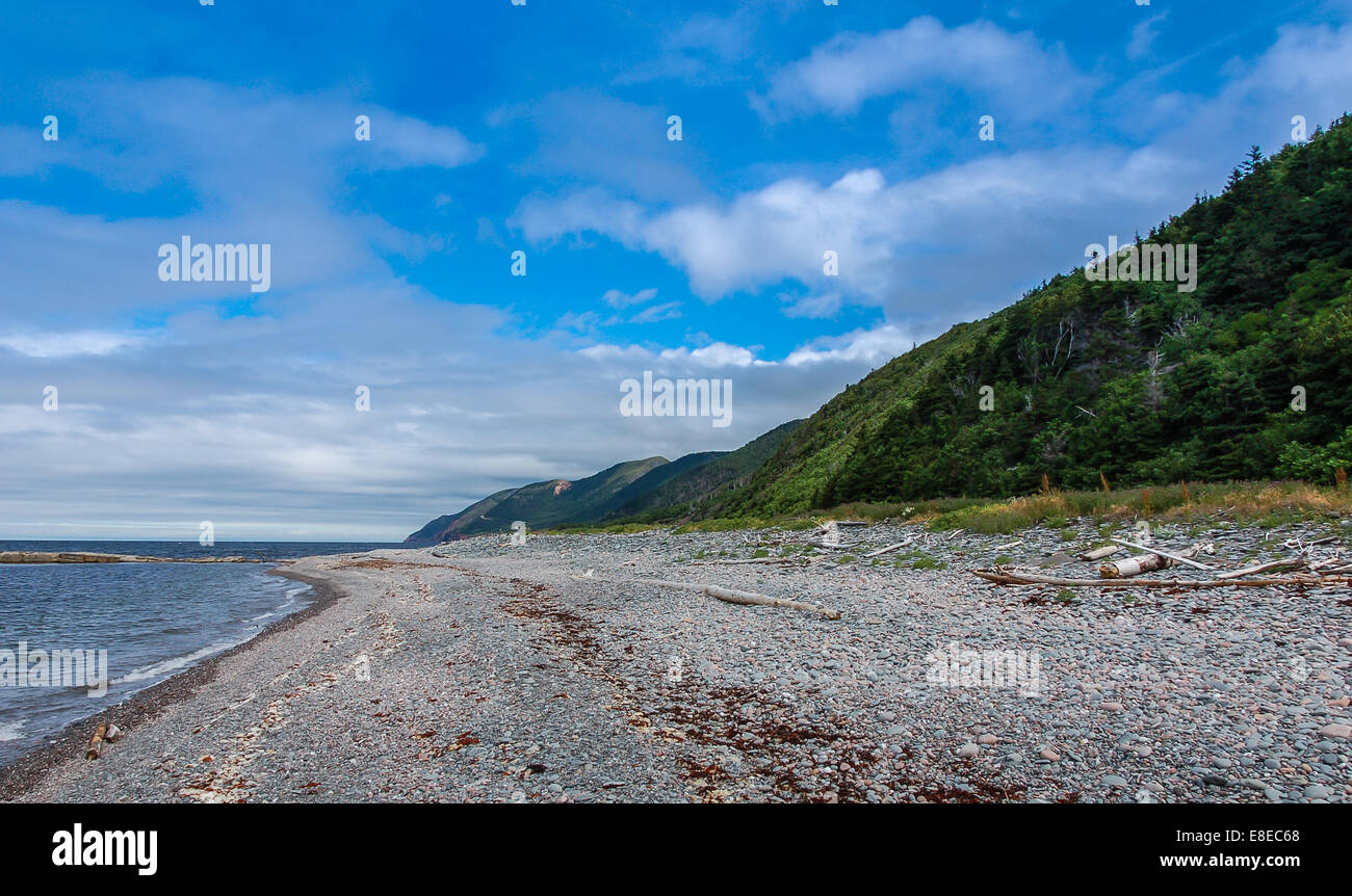 Une plage le long de la Piste Cabot, l'île du Cap-Breton, Nouvelle-Écosse Canada. Banque D'Images