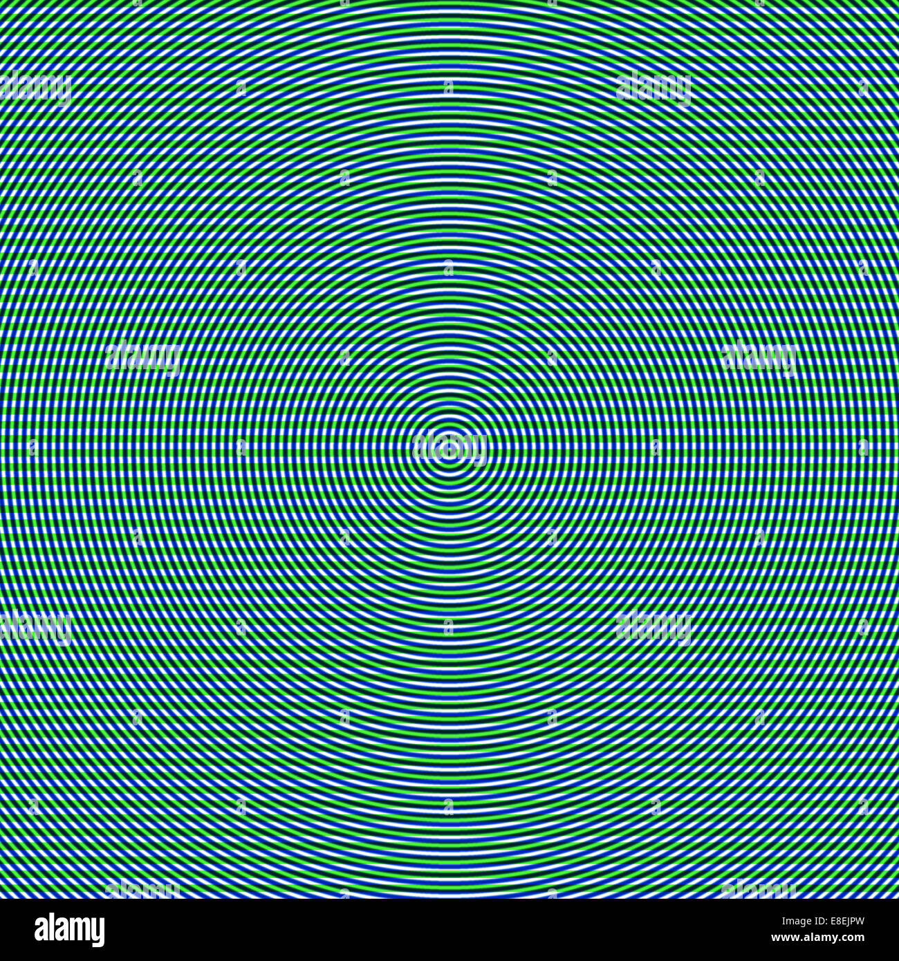 Cercle bleu sur fond vert et blanc, bordée d'un abrégé hypnose illusion Banque D'Images