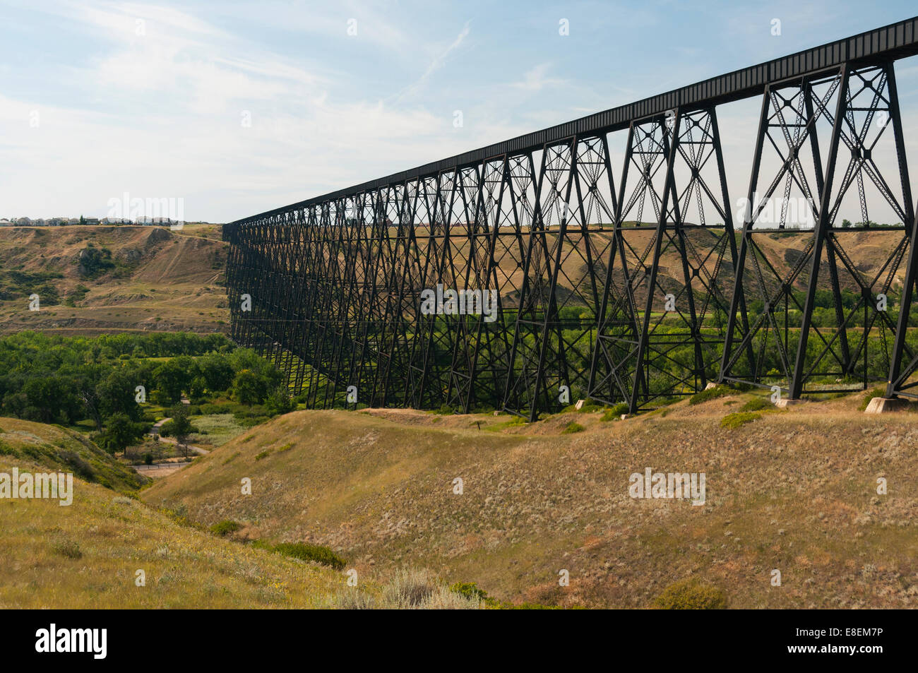 Elk203-6786 Canada, Alberta, Lethbridge, Oldman River, High Level Bridge Banque D'Images