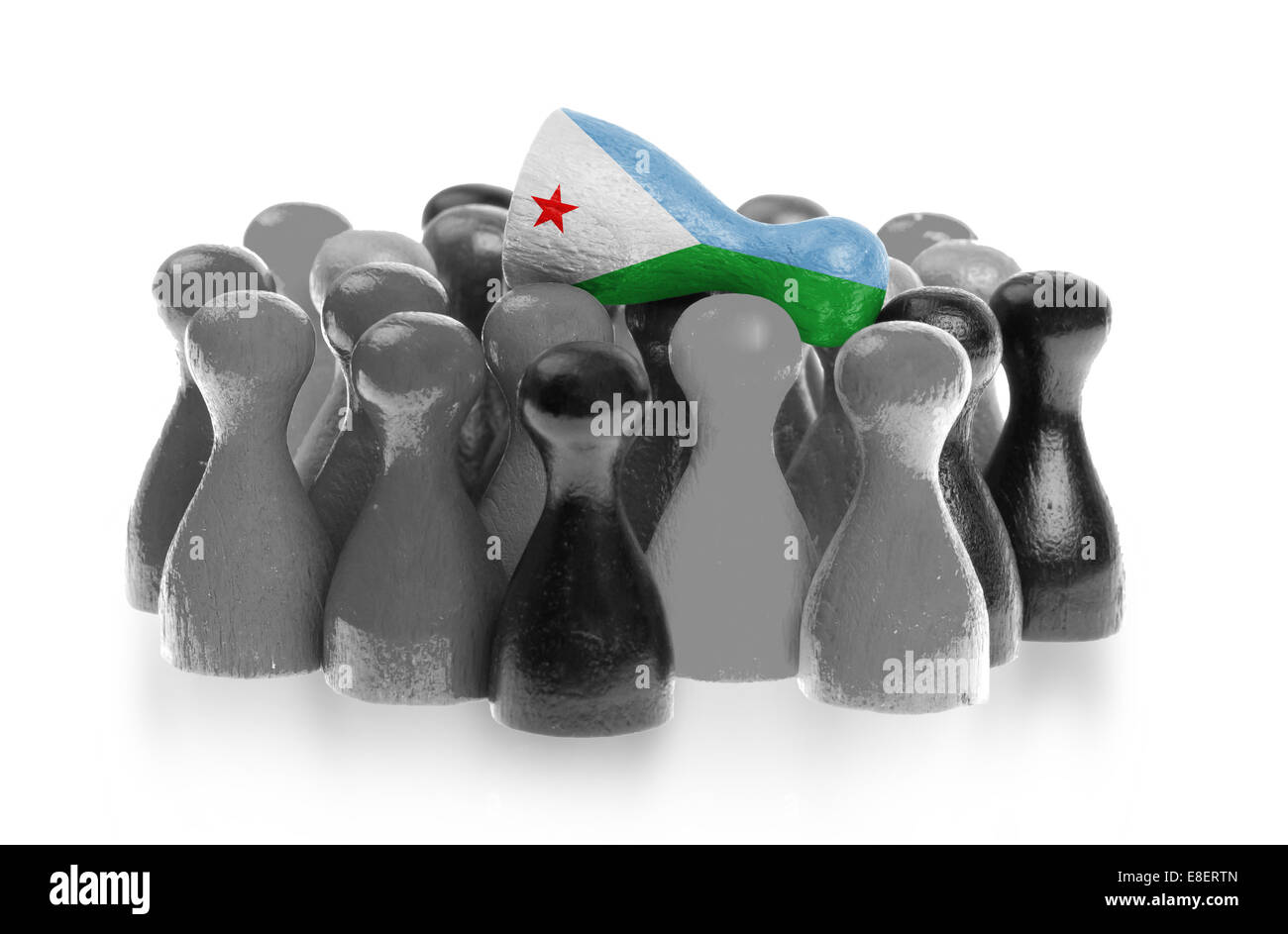 Un seul pion sur haut de pions commune, d'un drapeau de Djibouti Banque D'Images