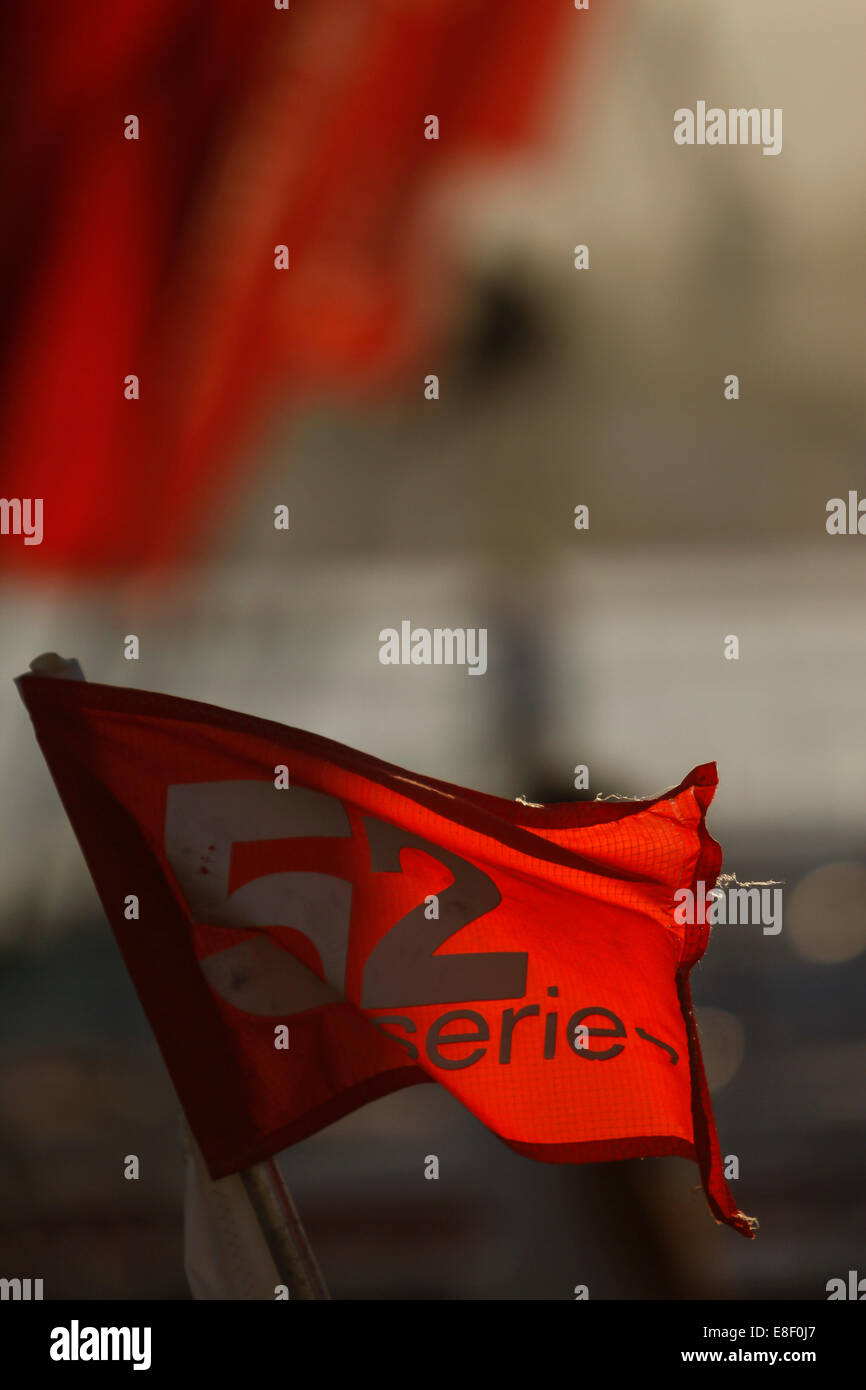 TP52 AUDI MED CUP, drapeau, Cartagena, RÉGION DE MURCIE Banque D'Images