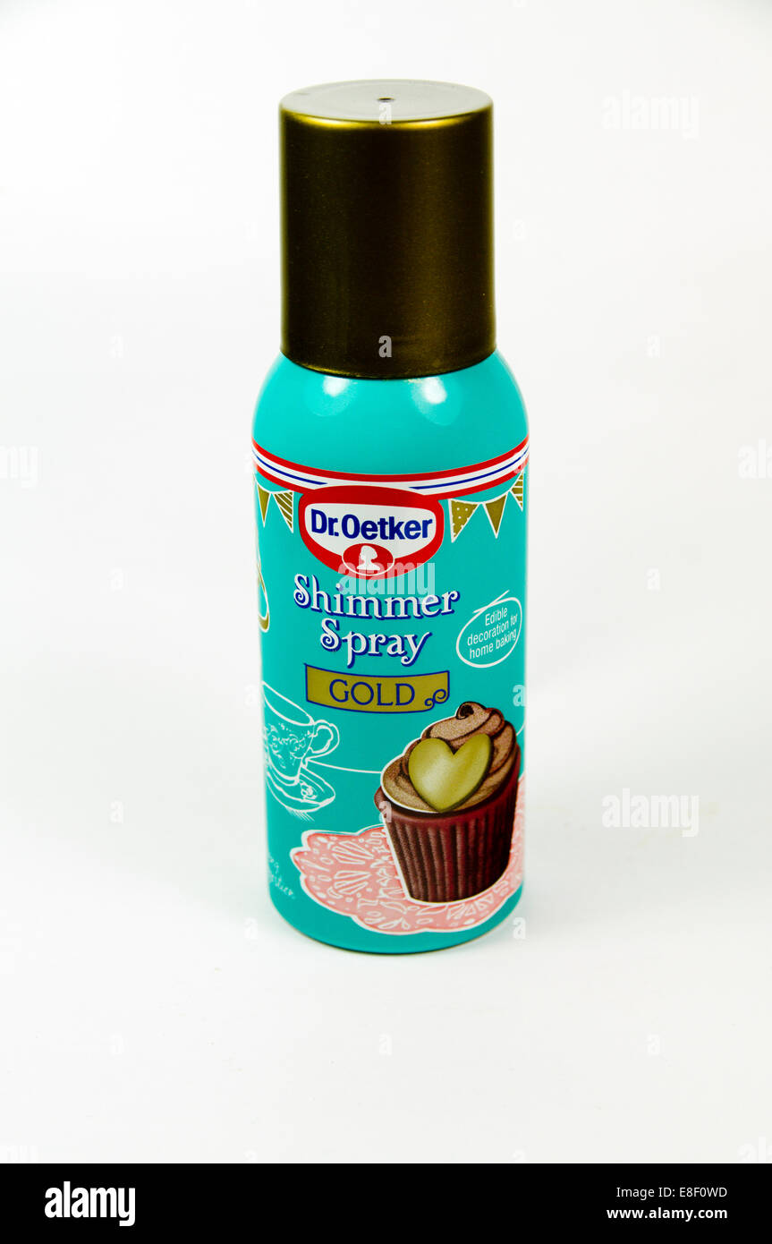 Dr Oerker spray alimentaire or Banque D'Images