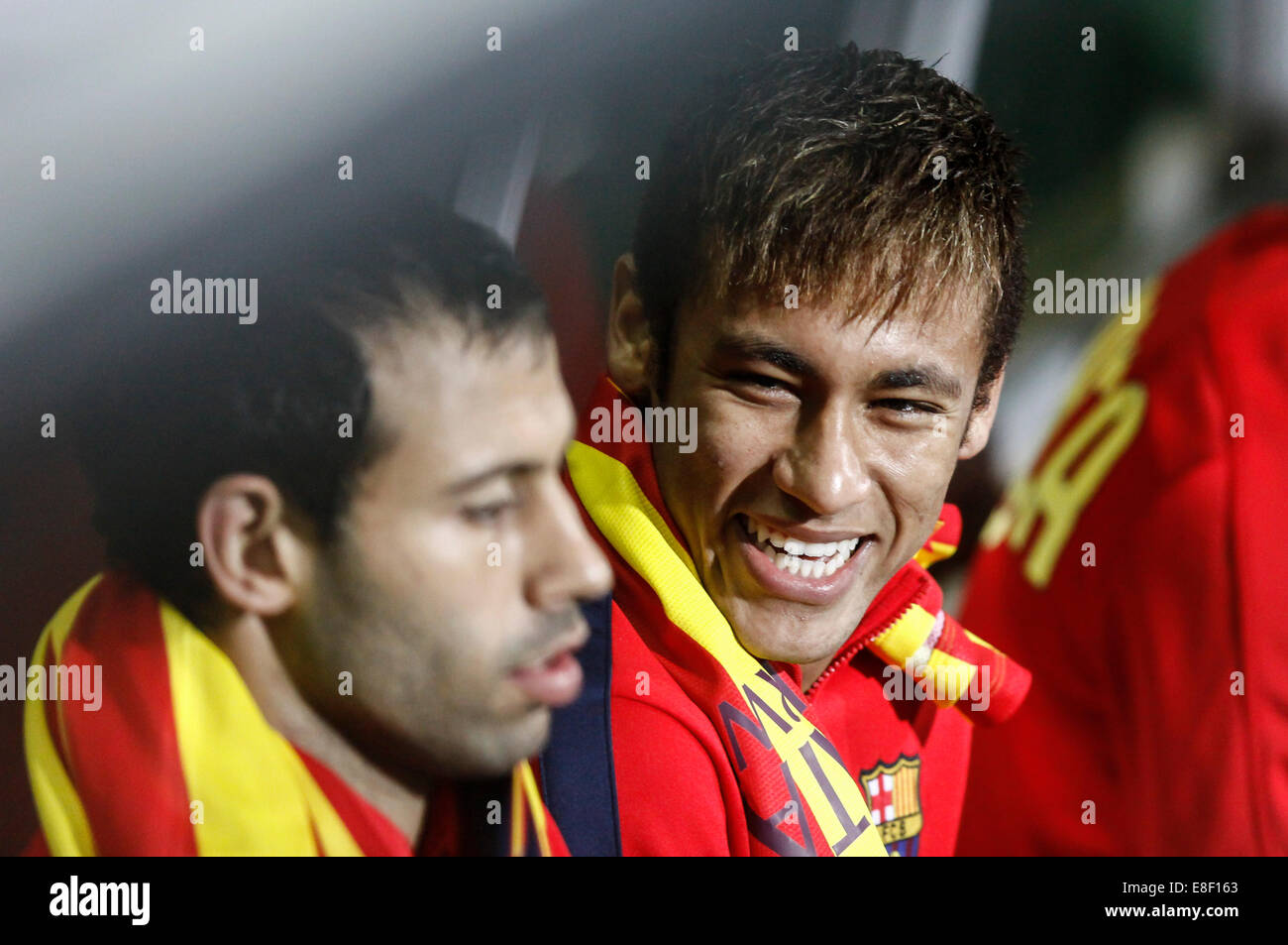 Mascherano et Neymar au cours de "Copa del Rey" entre FC Barcelone vs FC Cartagena Banque D'Images