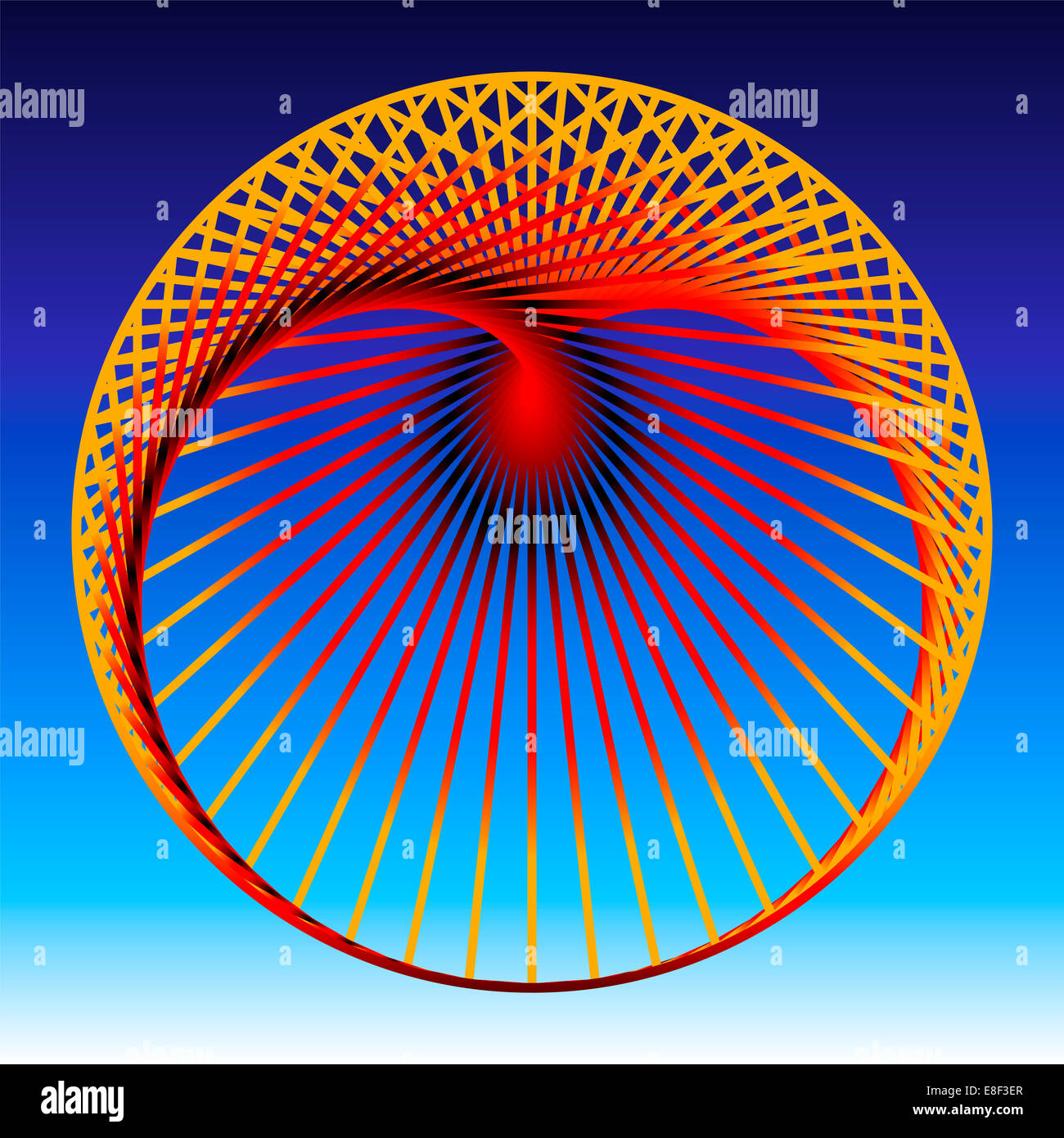 Cardioïde, un plan mathématique courbe, composé de l'orange au rouge des lignes de gradient, qui génèrent une figure géométrique en forme de coeur. Banque D'Images