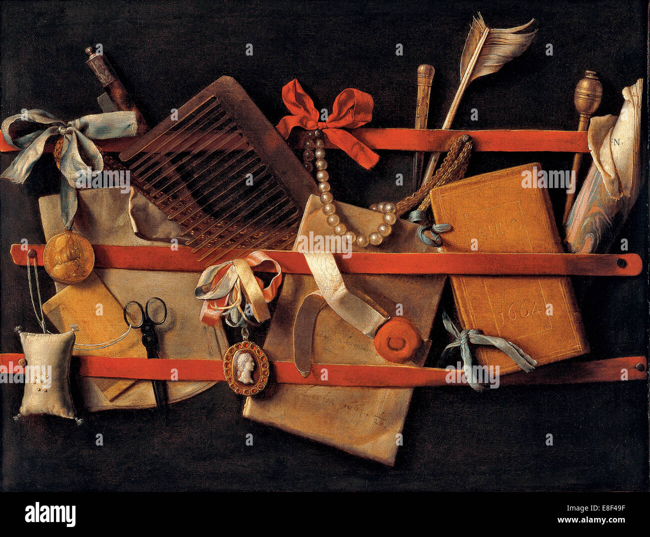 En trompe-l'oeil. Artiste : Hoogstraten, Samuel Dirksz, van (1627-1678) Banque D'Images