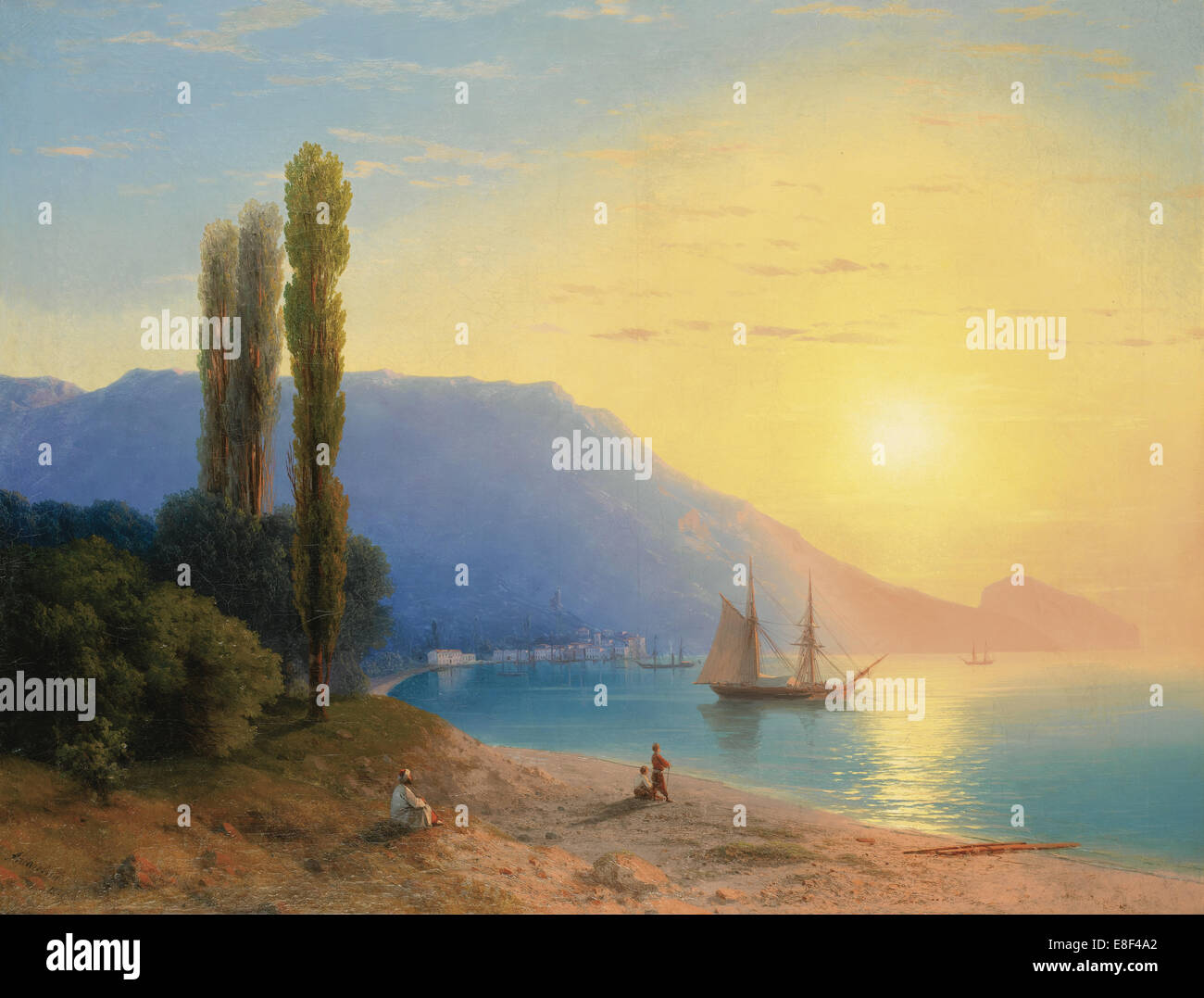 Coucher de soleil sur Yalta. Artiste : Aivazovsky, Ivan Constantinovitch (1817-1900) Banque D'Images