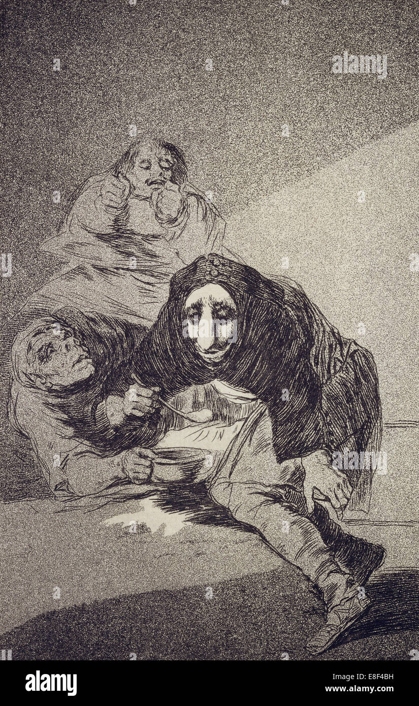 Les honteux un (Capricho n° 54). Artiste : Goya, Francisco de (1746-1828) Banque D'Images