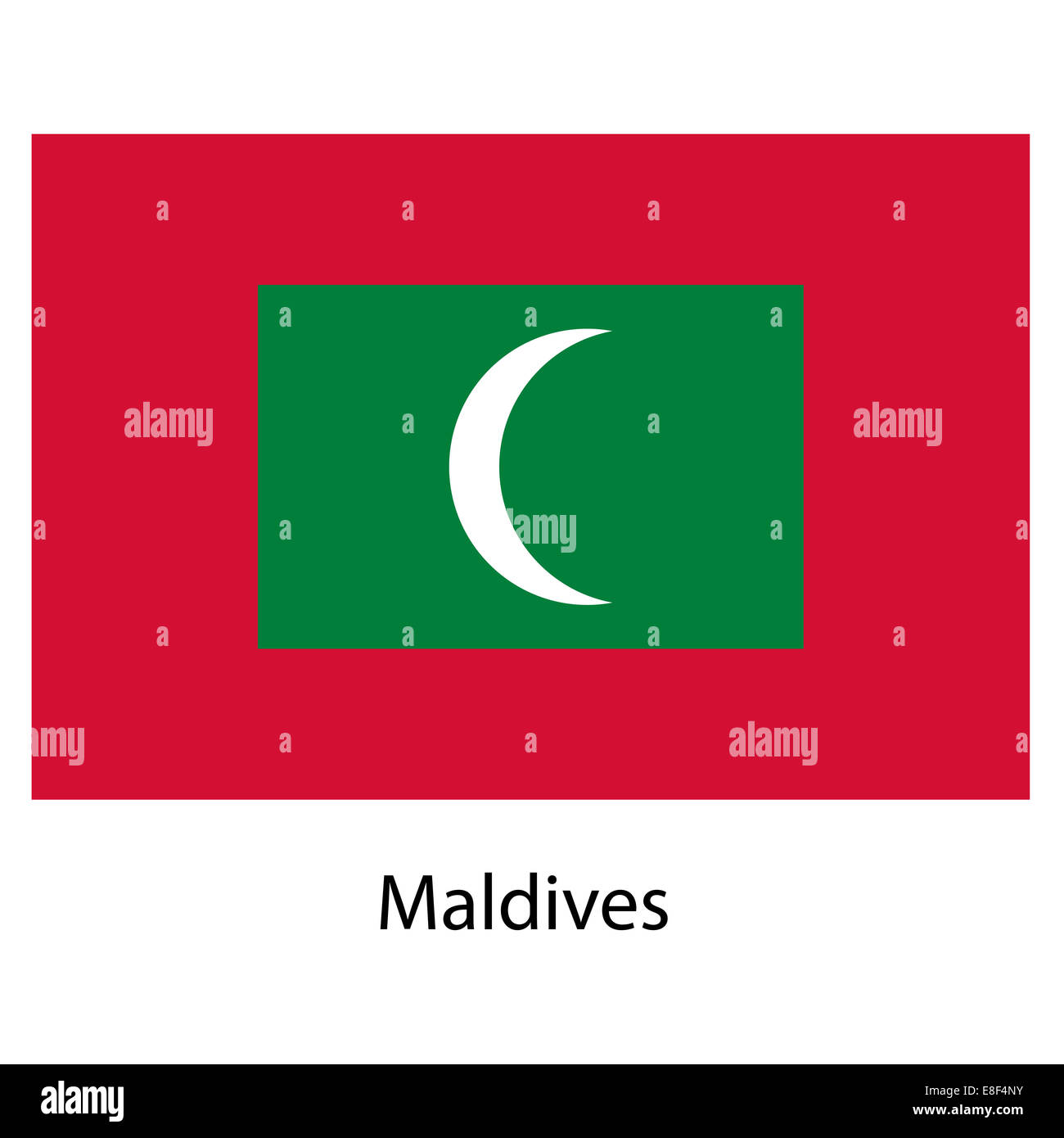 Drapeau du pays Maldives. Vector illustration. Banque D'Images