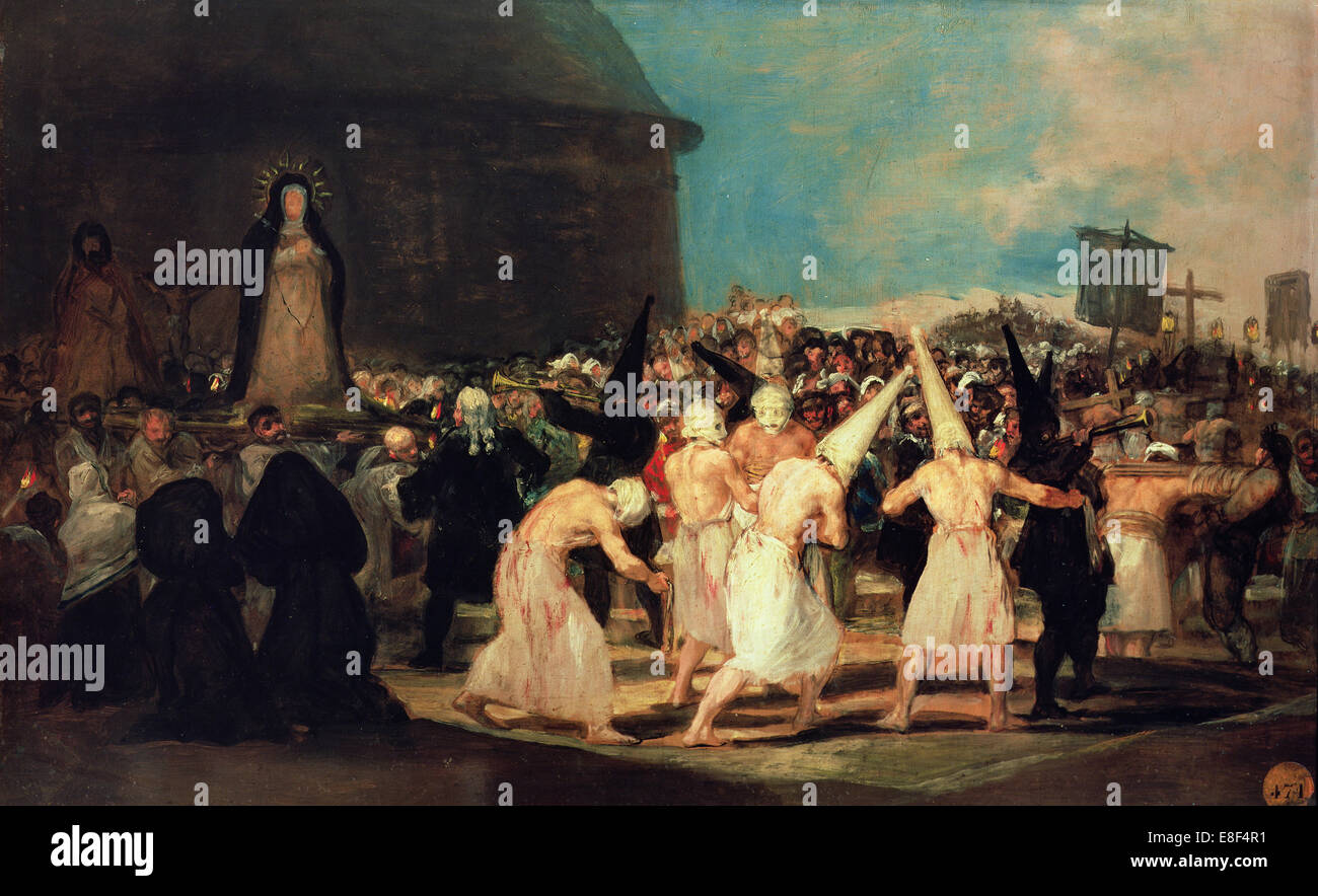 Une procession de Flagellants. Artiste : Goya, Francisco de (1746-1828) Banque D'Images