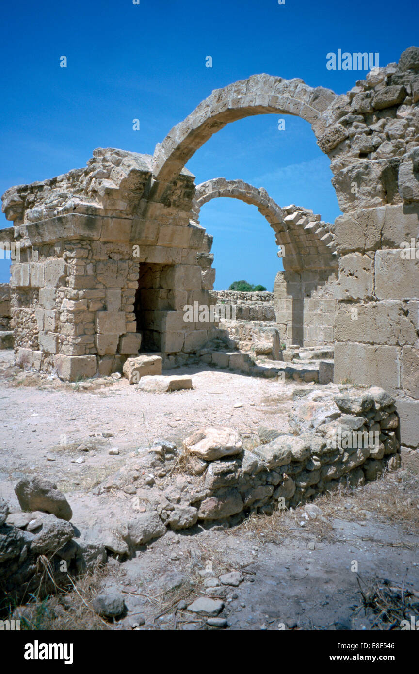 Château de Saranta Kolones, Paphos, Chypre, 2001. Banque D'Images