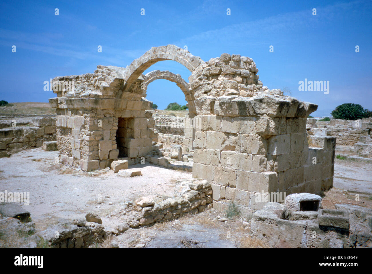 Château de Saranta Kolones, Paphos, Chypre, 2001. Banque D'Images