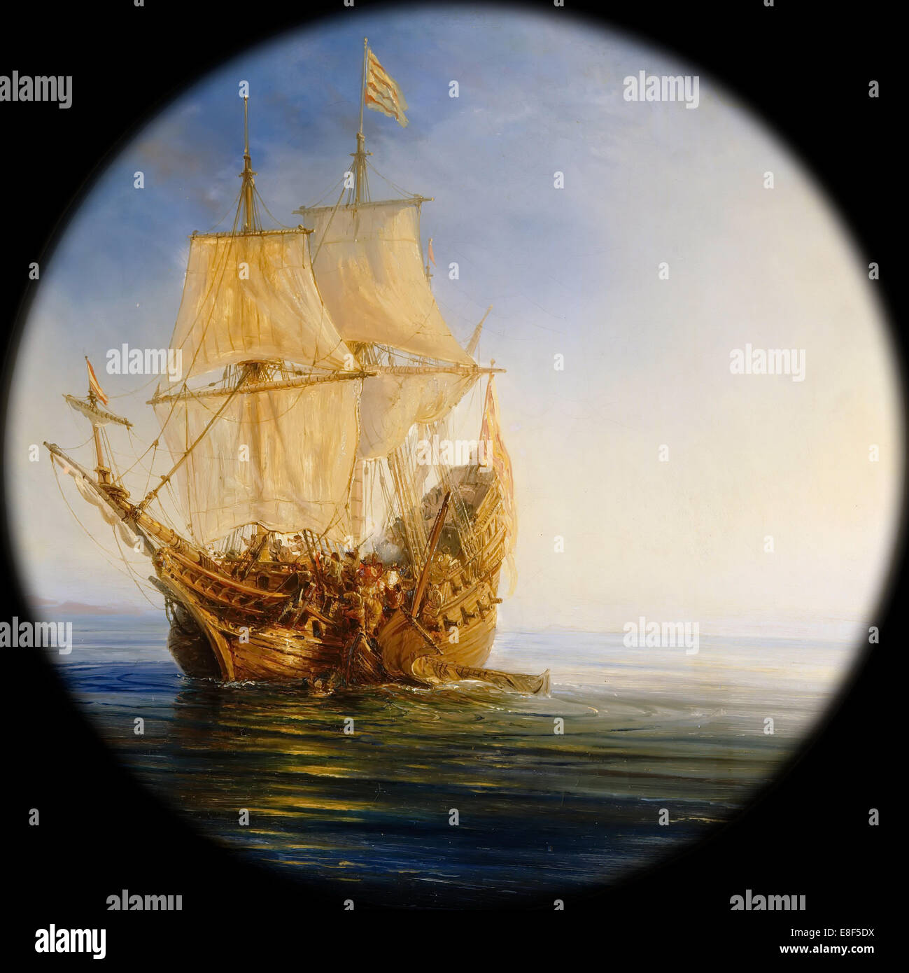 Galion espagnol prises par le pirate Pierre le Grand près de la côte d'Hispaniola, en 1643. Artiste : Gudin, Théodore (1802-1880) Banque D'Images