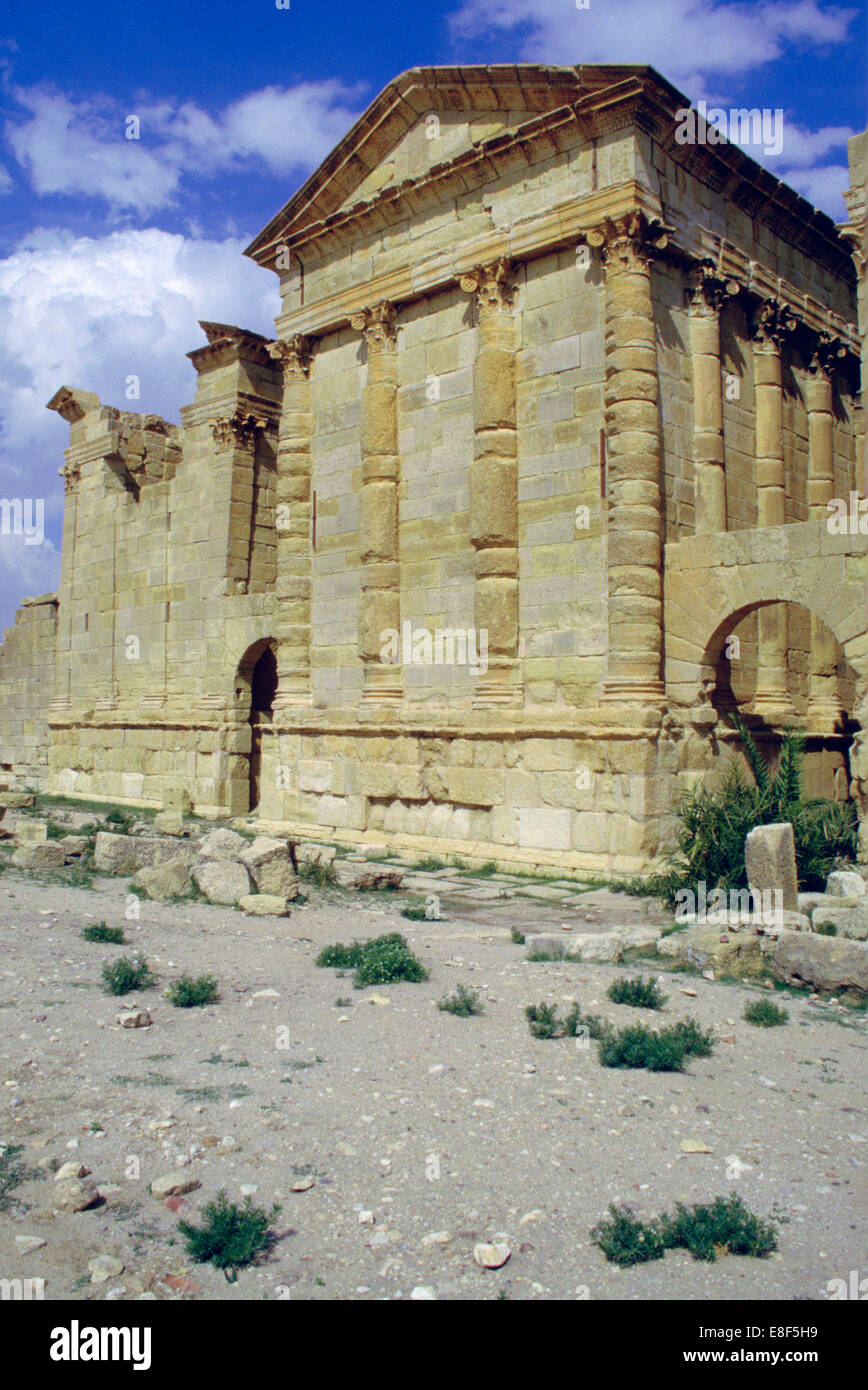 Retour de temples, Sbeitla, Tunisie. Banque D'Images