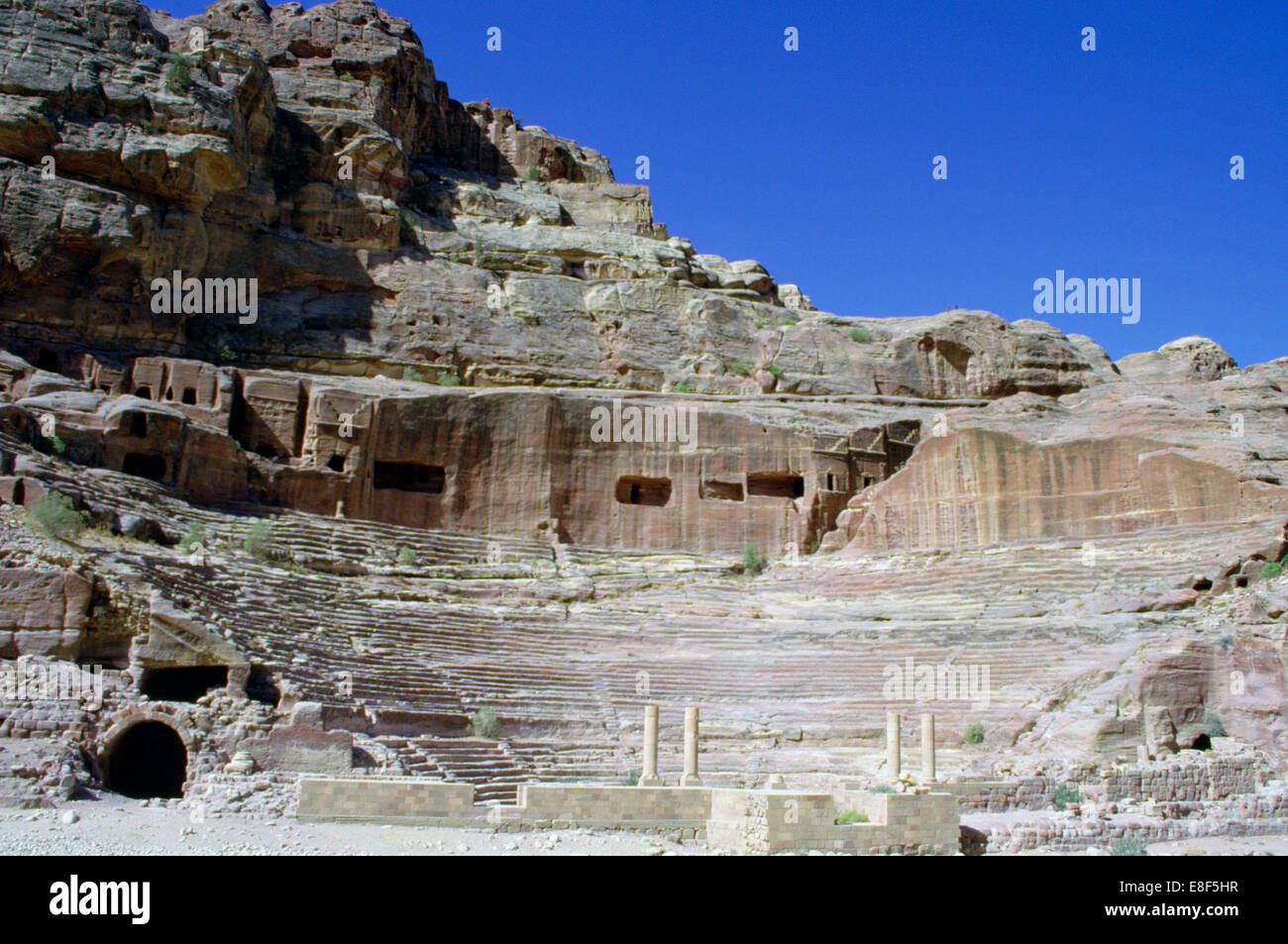 Théâtre romain, Petra, Jordanie. Banque D'Images