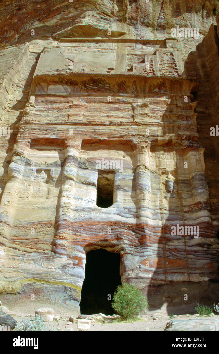 Tombe de soie, Petra, Jordanie. Banque D'Images