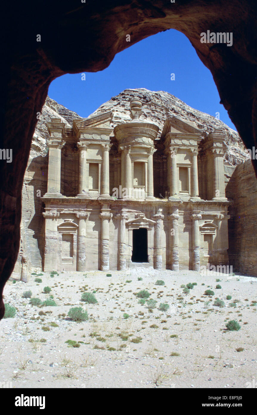 El Deir (le monastère), Petra, Jordanie. Banque D'Images