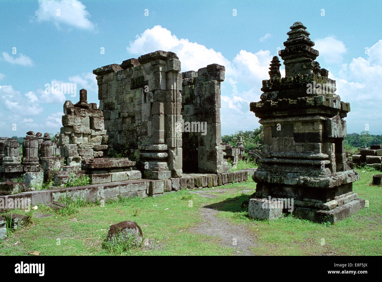 Temple Hindou de Prambanan, composé, Java, Indonésie. Banque D'Images
