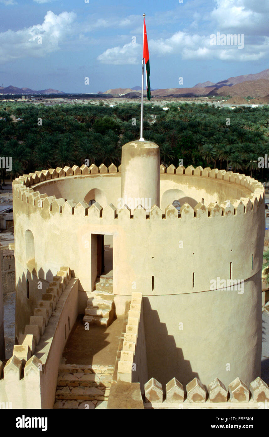 Rustaq Fort, le nord d'Oman. Banque D'Images