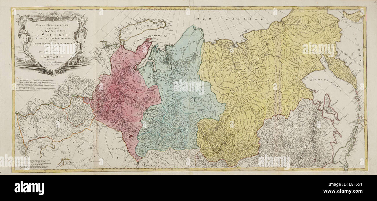 La carte de l'Empire russe. Artiste : Tobias Conrad Lotter, (1717-1777) Banque D'Images