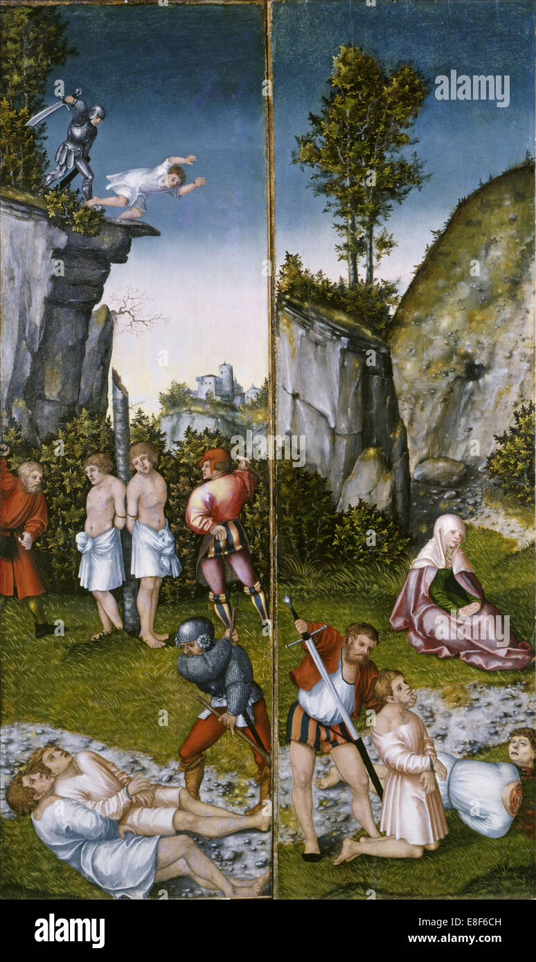 Saint Felicitas au martyre de ses sept fils. Artiste : Cranach, Lucas, l'ancien (1472-1553) Banque D'Images
