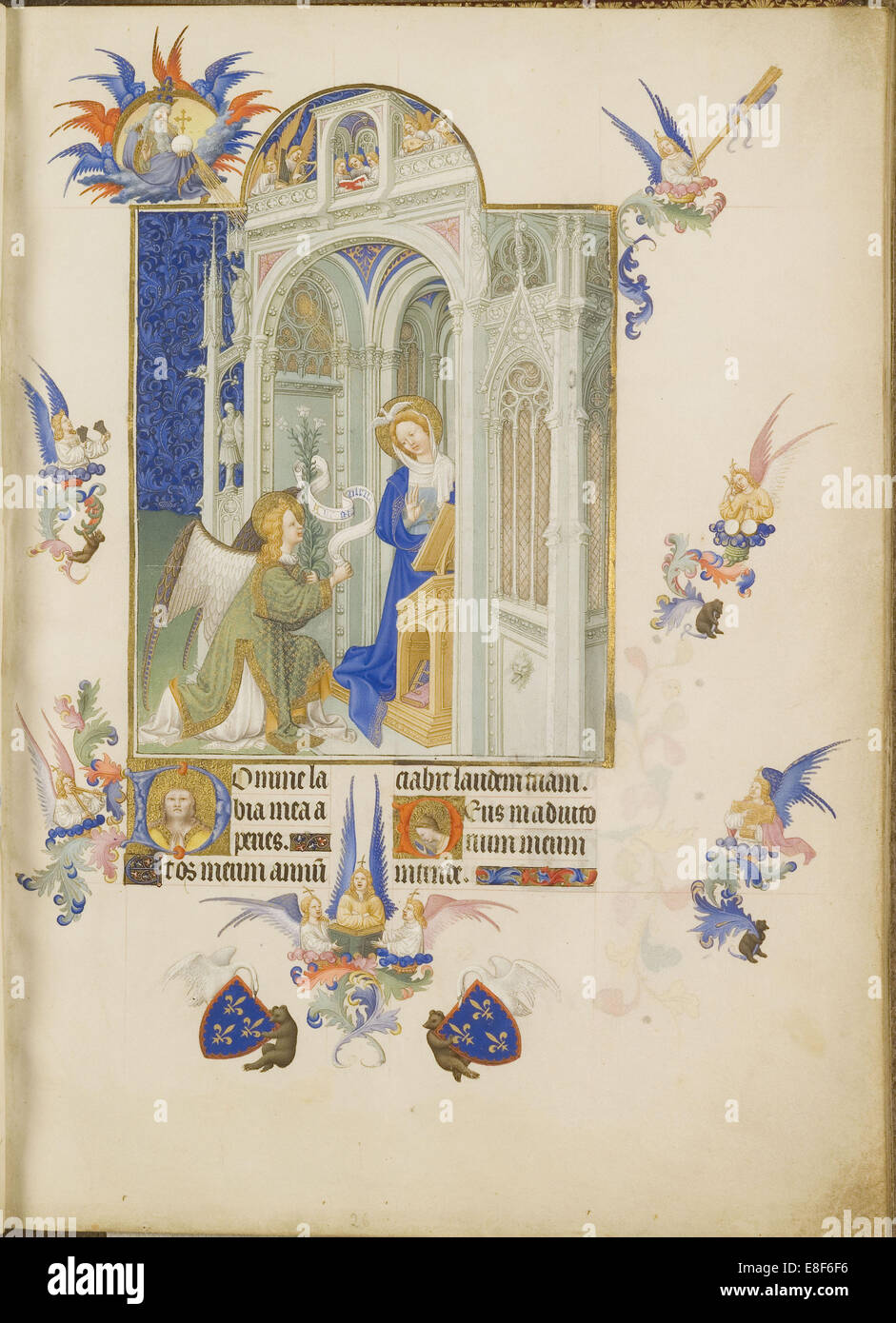 L'Annonciation (Les Très Riches Heures du duc de Berry). Artiste : frères Limbourg (actif 1385-1416) Banque D'Images