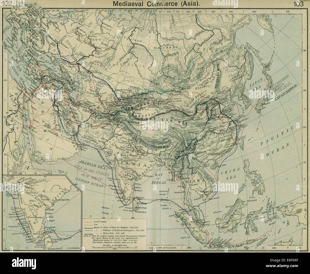 Cité médiévale du commerce (Asie). De l'Atlas historique. Artiste : Berger, William Robert (1871-1934) Banque D'Images
