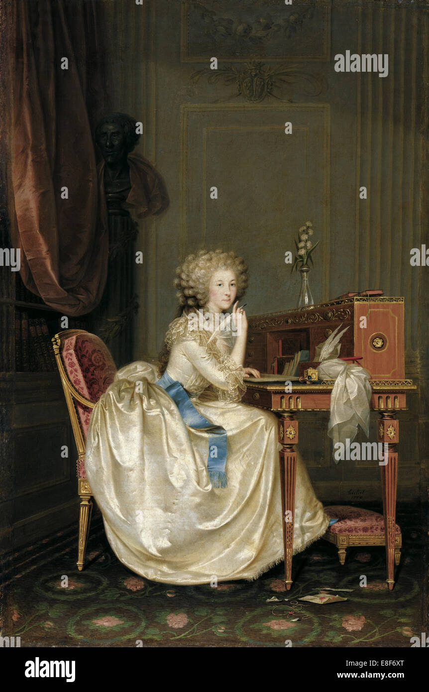 Portrait de Marie Louise de Savoie (1749-1792), la princesse de Lamballe. Artiste : Hickel, Anton (1745-1798) Banque D'Images